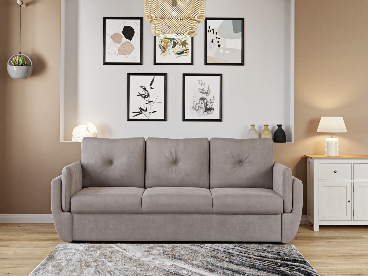 Canapea Extensibilă 3 locuri BLUES, 224x82x90 cm, #color_Taupe-Enjoy
