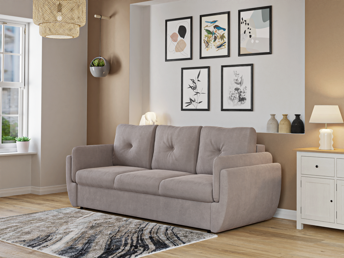 Canapea Extensibilă 3 locuri BLUES, 224x82x90 cm, #color_Taupe-Enjoy