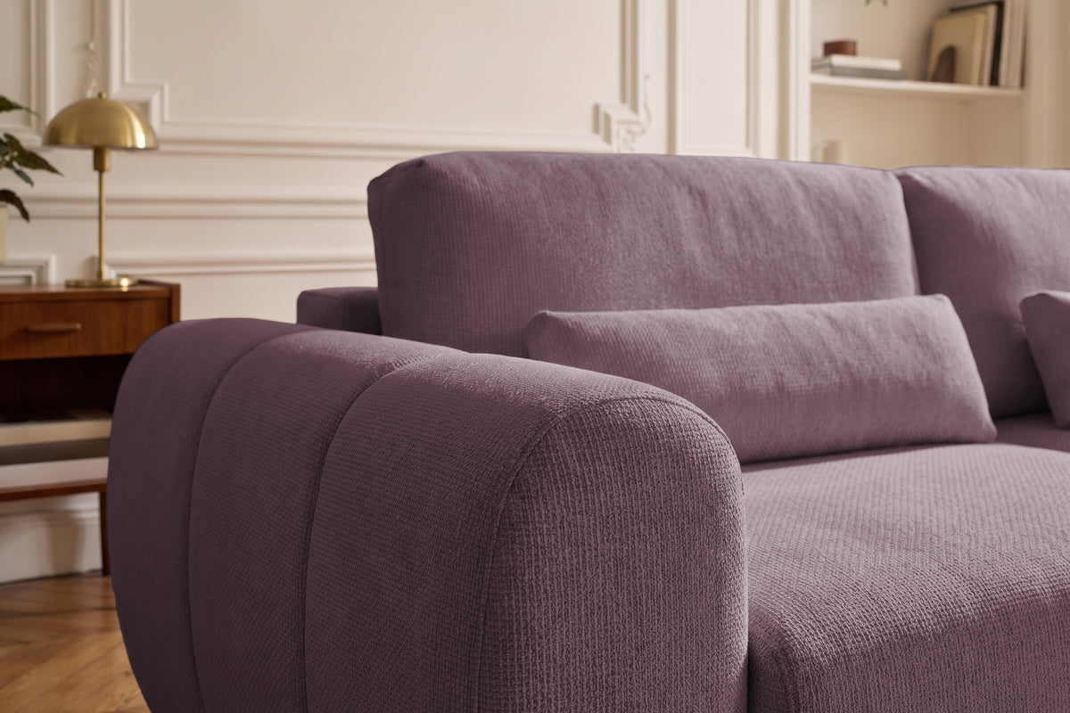 Canapea Extensibilă 3 locuri VERSA, cu 2 lăzi depozitare, 260x110x85 cm, #color_Violet-Loft
