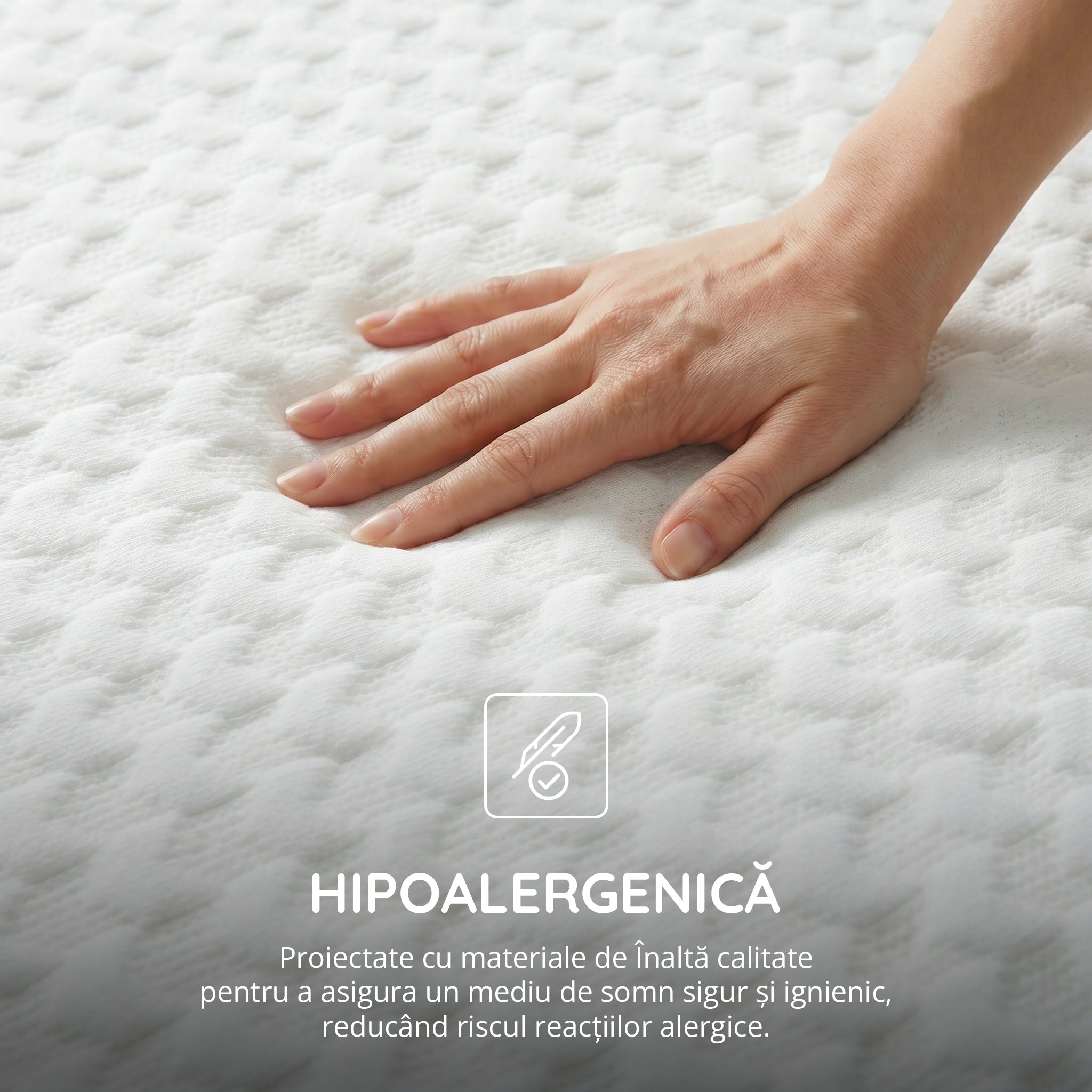 Saltea Ideal Sleep PERFECT COMFORT 4 in 1, spumă poliuretanica de susținere, spumă High Resilience, spumă cu memorie, husă detașabilă și lavabilă, superortopedică, Grosime 22 cm