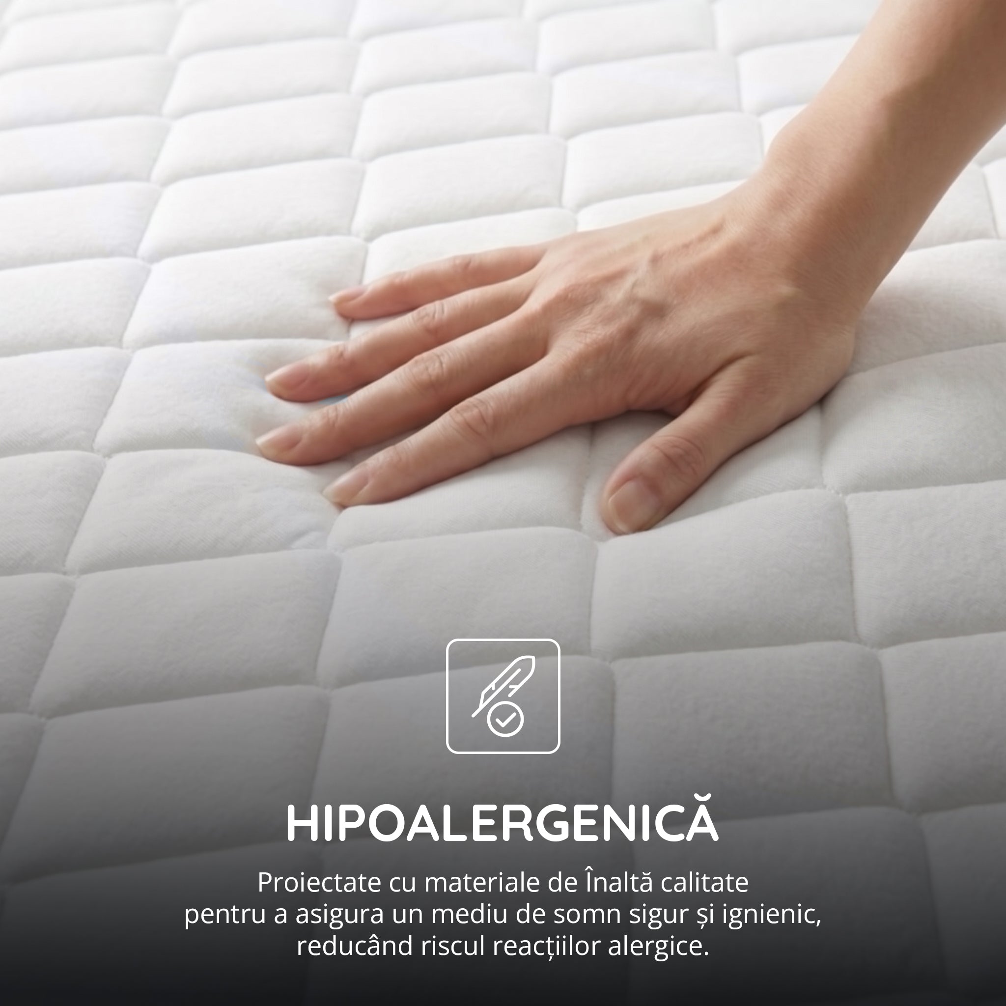  Saltea HYBRID, 7 zone de confort, Arcuri Individuale, husă antibacteriană, superortopedică, Grosime 24 cm - Prestige Home 