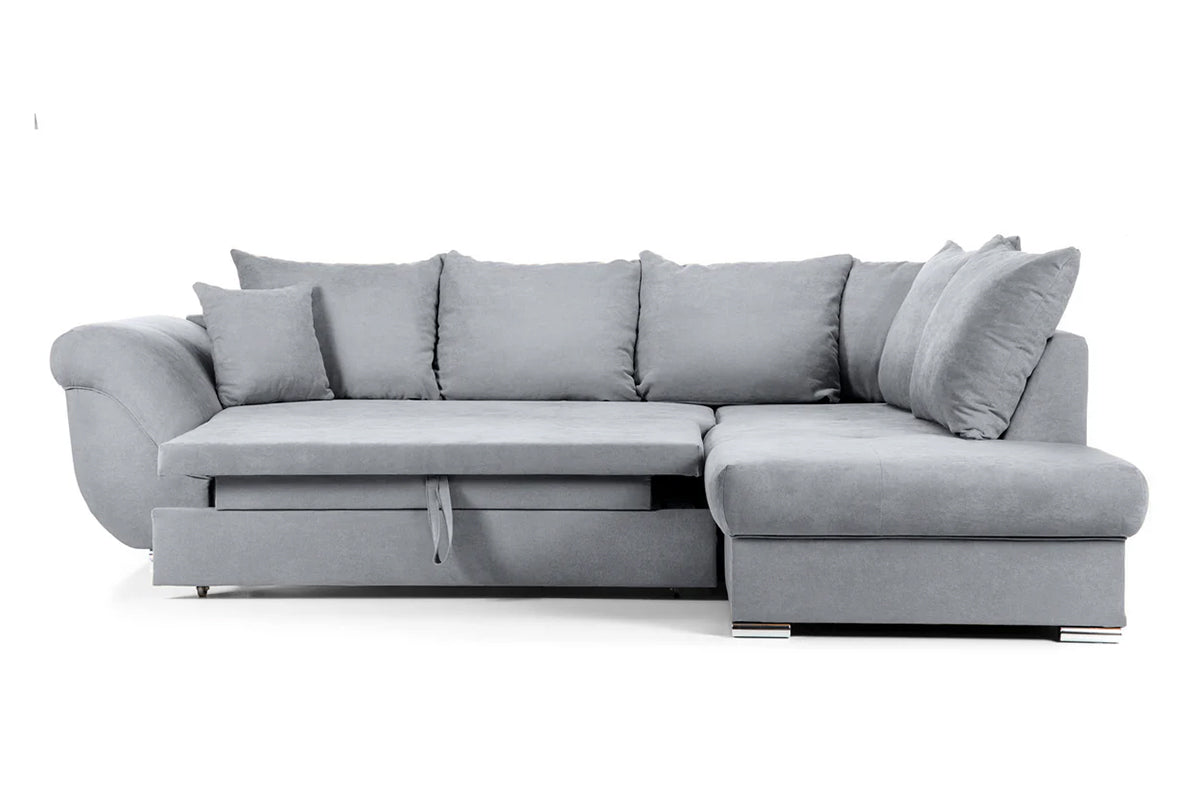 Colțar Extensibil SANTOS, variante stânga/dreapta, 295x215x80 cm, Prestigehome.ro, #color_Gri-deschis-enjoy