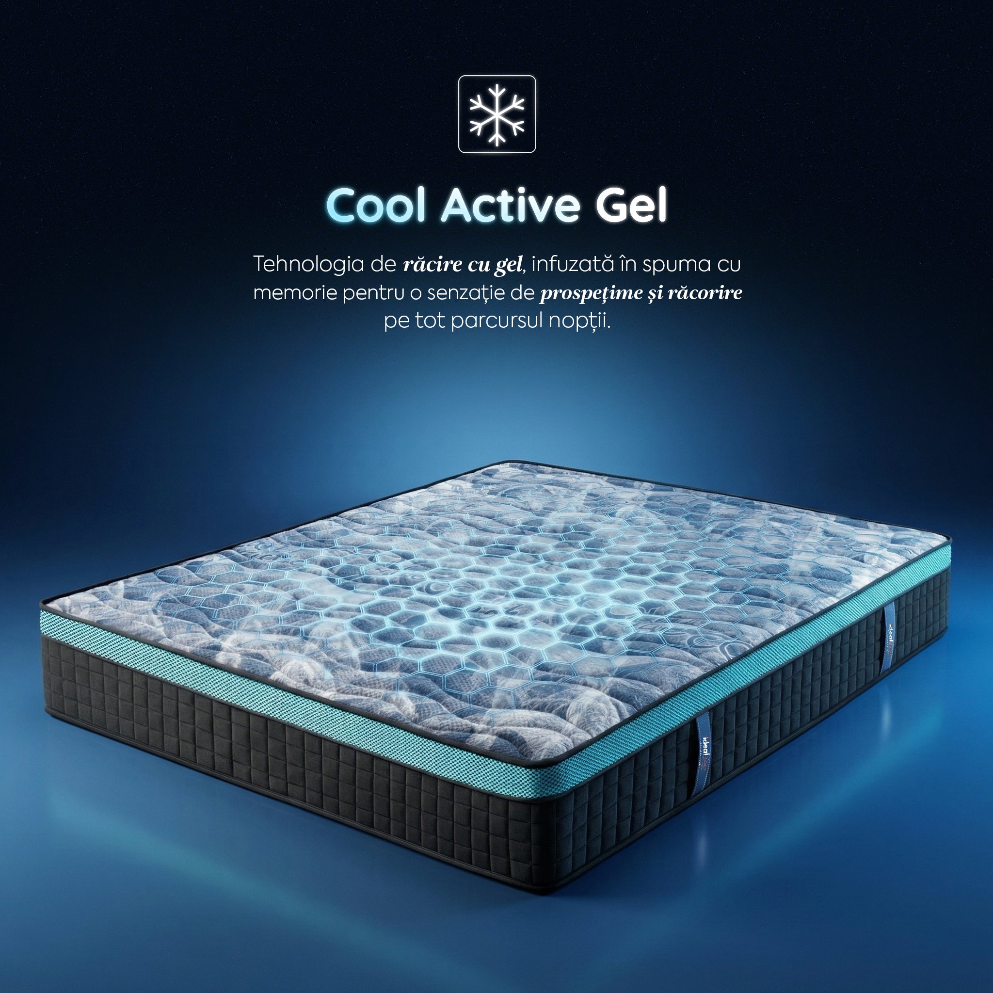 Saltea Ideal Sleep COOL MEMORY GEL POCKET 5 Zone, Arcuri individuale,