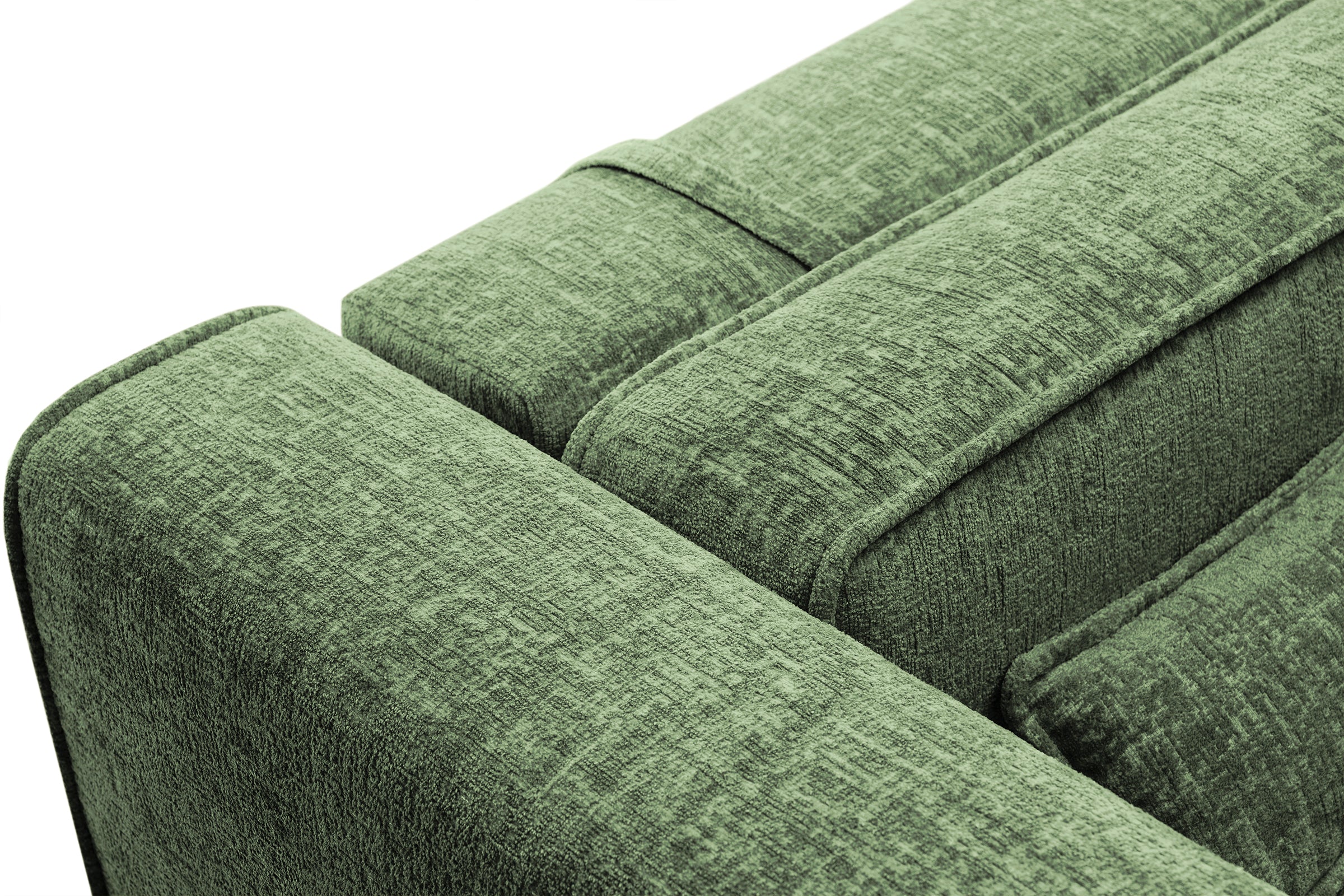 Canapea Extensibilă 4 locuri ZANETTO, cu 3 lăzi depozitare, 340x100x70 cm, #color_Verde-Onyx