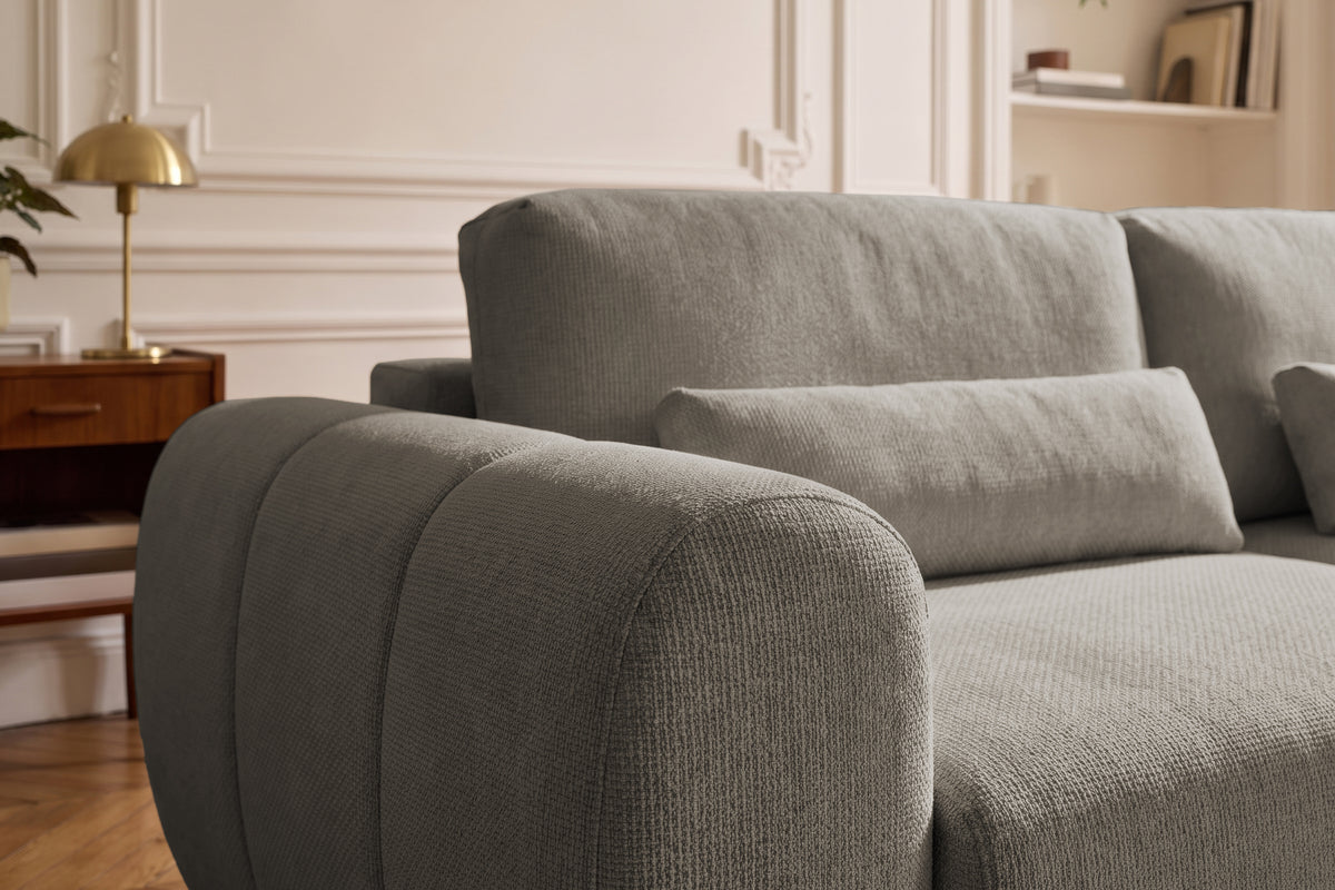 Canapea Extensibilă 3 locuri VERSA, cu 2 lăzi depozitare, 260x110x85 cm, #color_Gri-Inchis-Loft