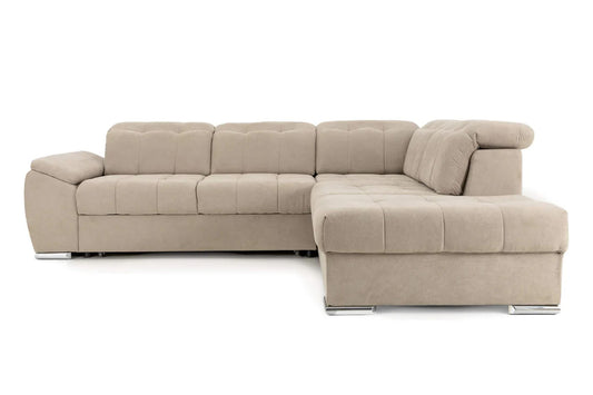 Coltar Extensibil pe dreapta ENZO, cu tetiere 265x230x80 cm #color_bej-enjoy