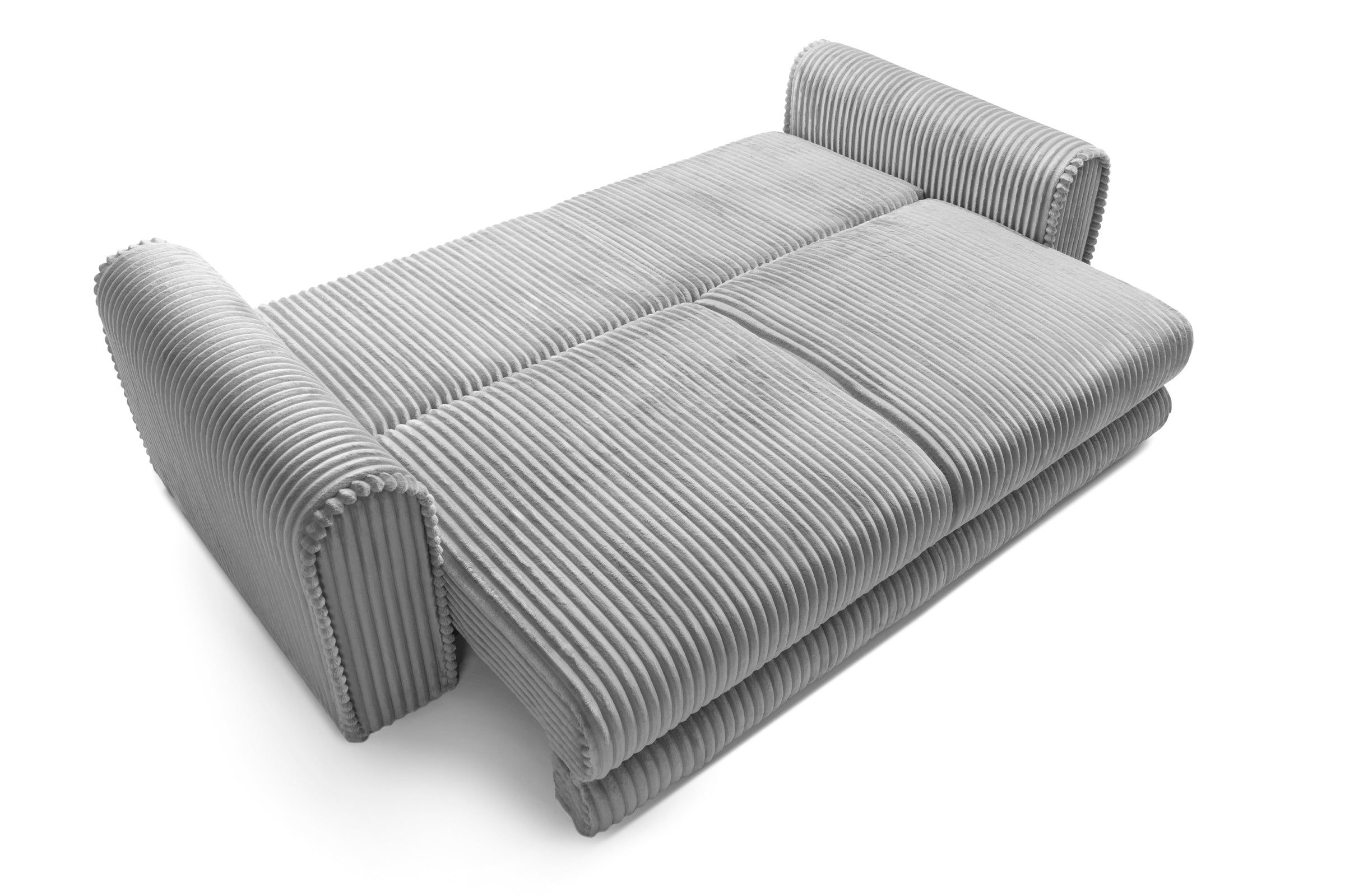 Canapea Extensibilă 3 locuri FELLINI, cu ladă depozitare, 243x108x90 cm, #color_Gri-Deschis-Tilia