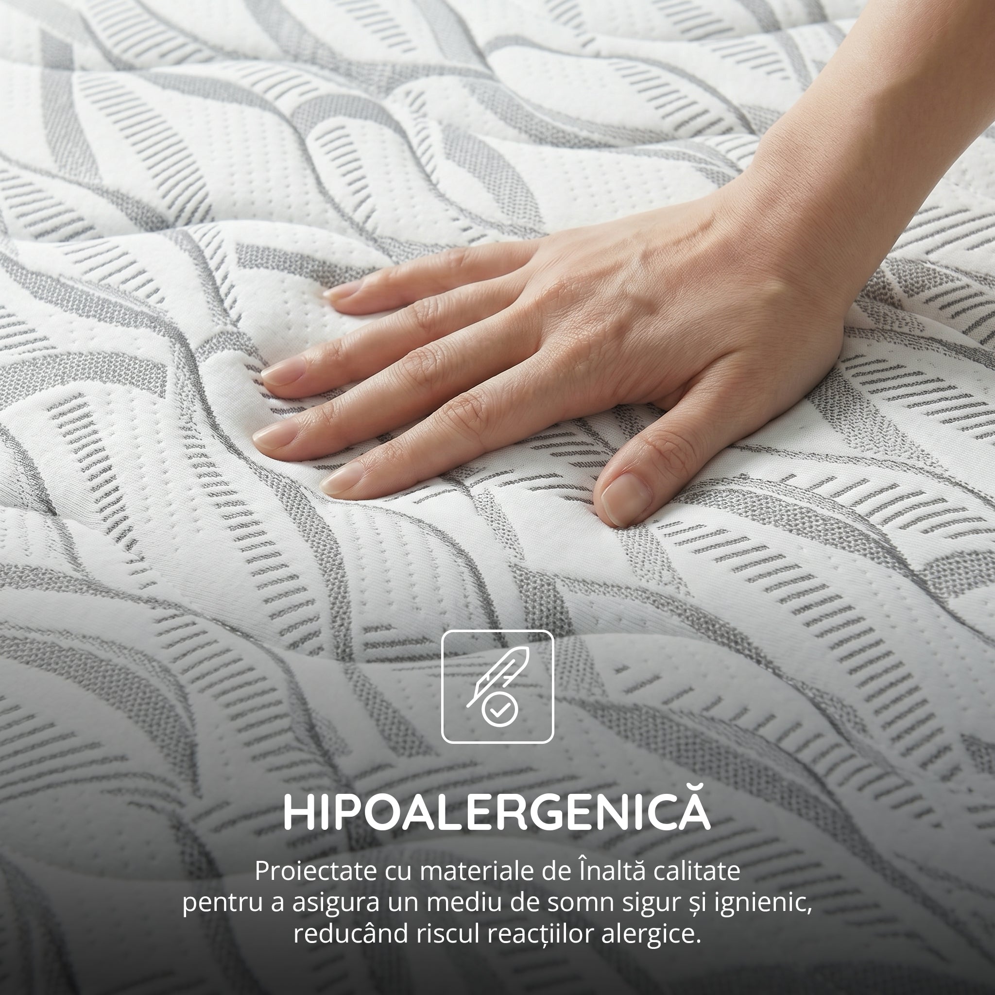 Saltea Ideal Sleep WAVE POCKET, Arcuri individuale, spumă poliuretanică în straturi, superortopedică, Grosime 25 cm