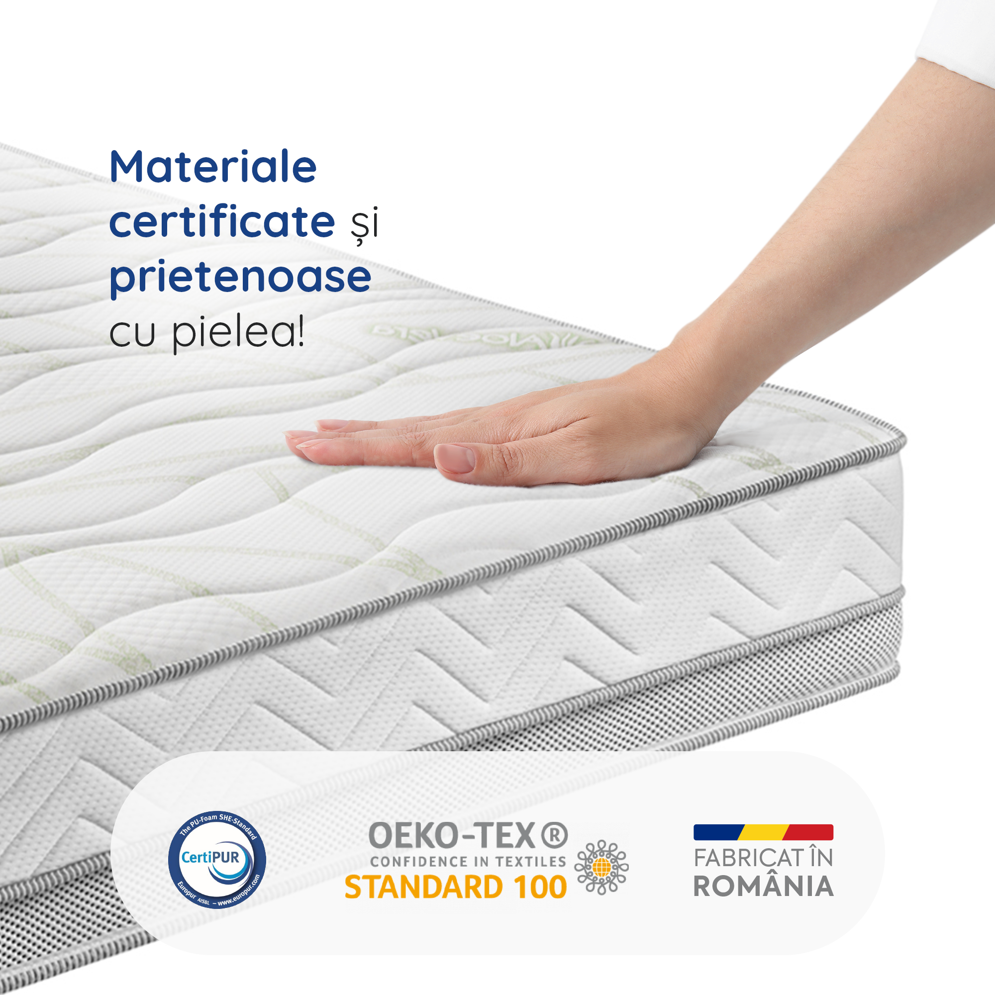 Saltea Ideal Sleep COOLTECH ALOE VERA, Arcuri Bonell, spumă poliuretanică pe multiple straturi, husă CoolTech, superortopedică, Grosime 24 cm