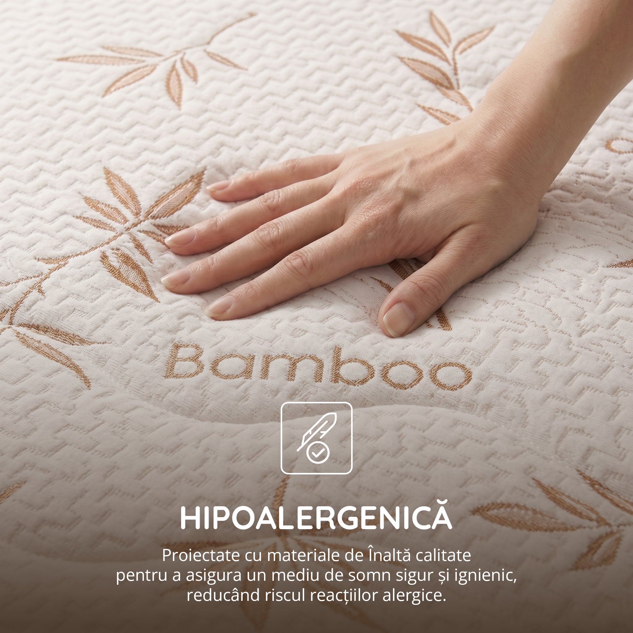 Saltea BAMBOO CONFORT, spumă poliuretanică, reversibilă, hipoalergenică, super ortopedică, Grosime 19 cm  - Prestige Home