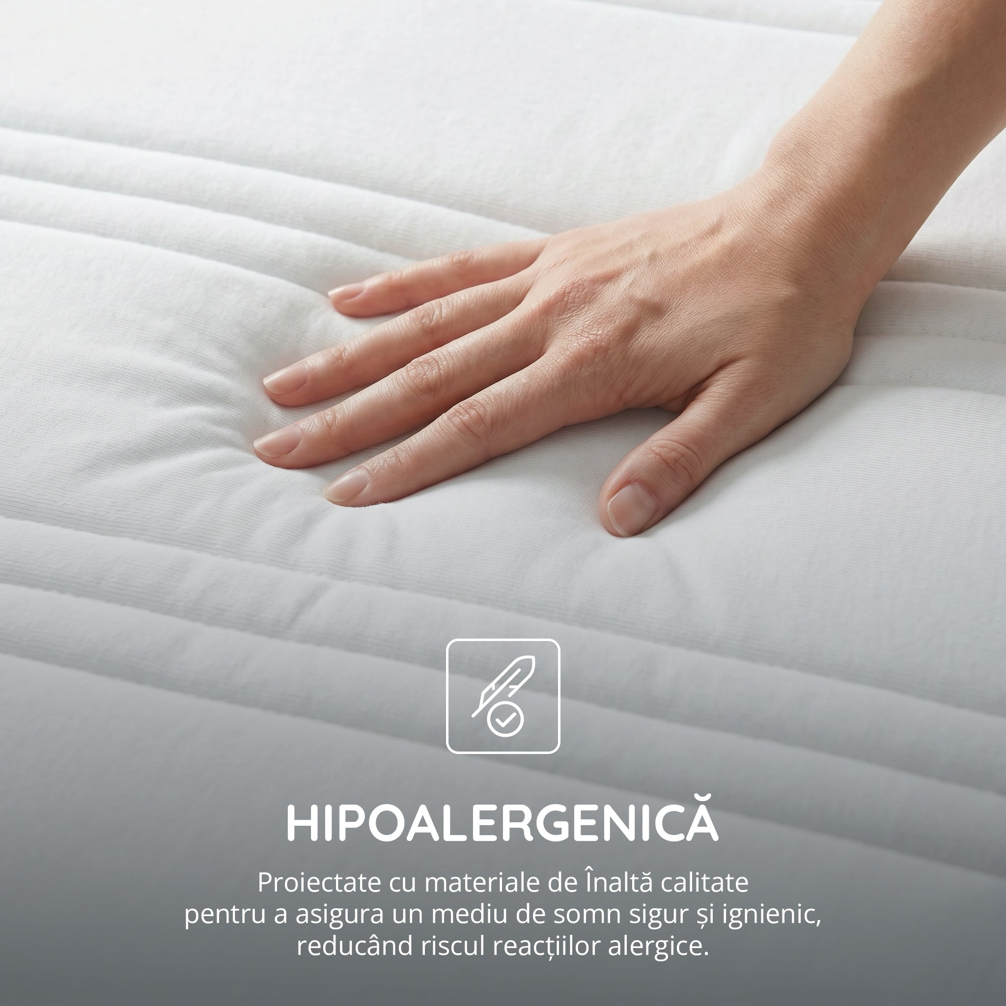 Saltea EMERALD, 18+5 Memory, spumă poliuretanică elastică, spumă cu memorie, husă cu efect antialergic, superortopedică, Grosime 24 cm - Prestige Home  