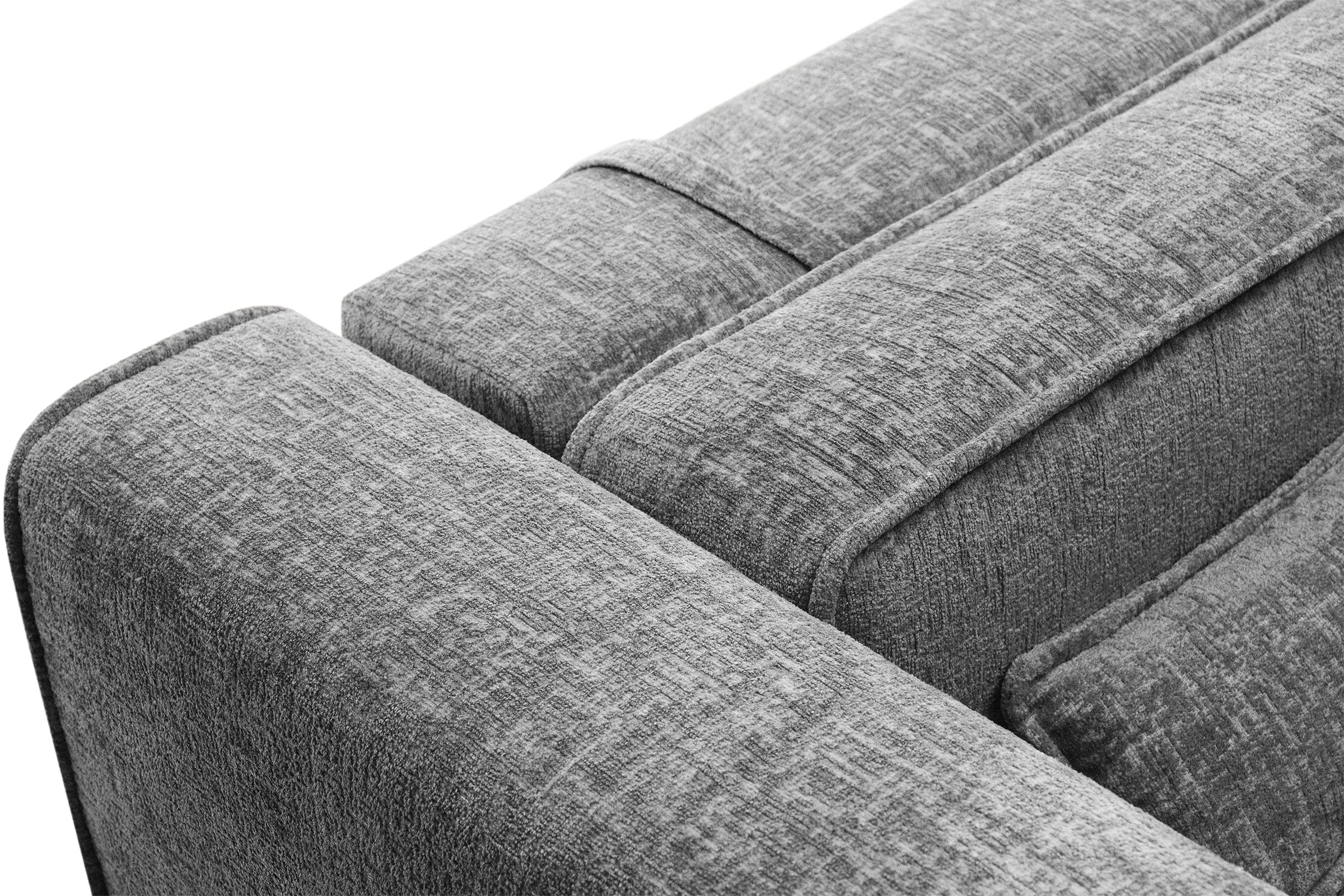 Canapea Extensibilă 4 locuri ZANETTO, cu 3 lăzi depozitare, 340x100x70 cm, #color_Gri-Onyx