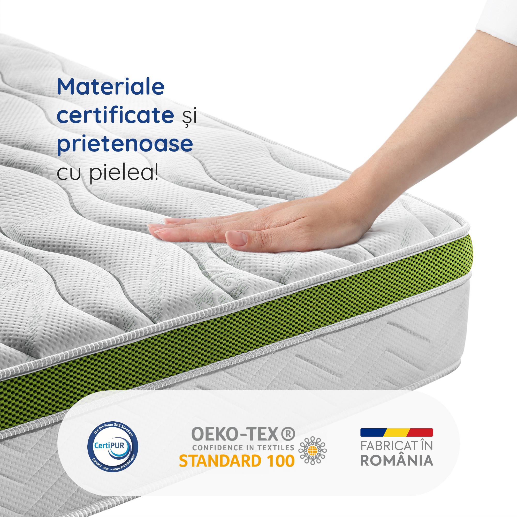 Saltea Ideal Sleep ALOE VERA AIRFLOW MEMORY, Arcuri Bonell, spumă poliuretanică elastică, spumă cu memorie, husă cu aerisire optimă, superortopedică, Grosime 30 cm