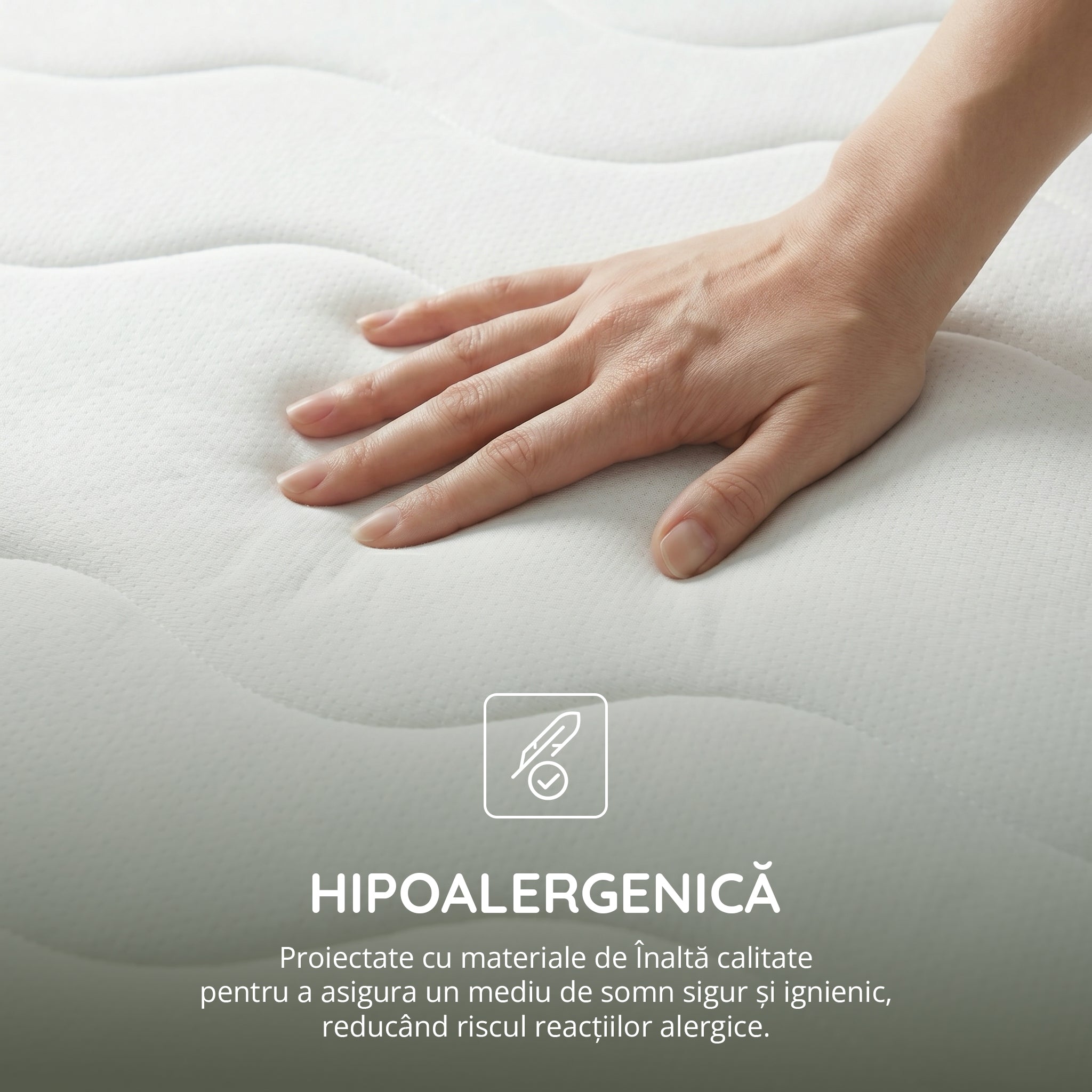Saltea FLEX SAPPHIRE BIO MEMORY 14+5, spumă poliuretanică elastică, spumă cu memorie, husă cu efect antialergic, superortopedică, Grosime 21 cm - Prestige Home