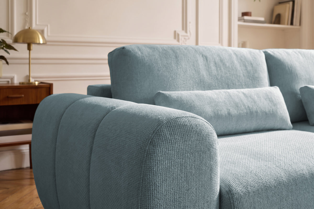 Canapea Extensibilă 3 locuri VERSA, cu 2 lăzi depozitare, 260x110x85 cm, #color_Albastru-Loft