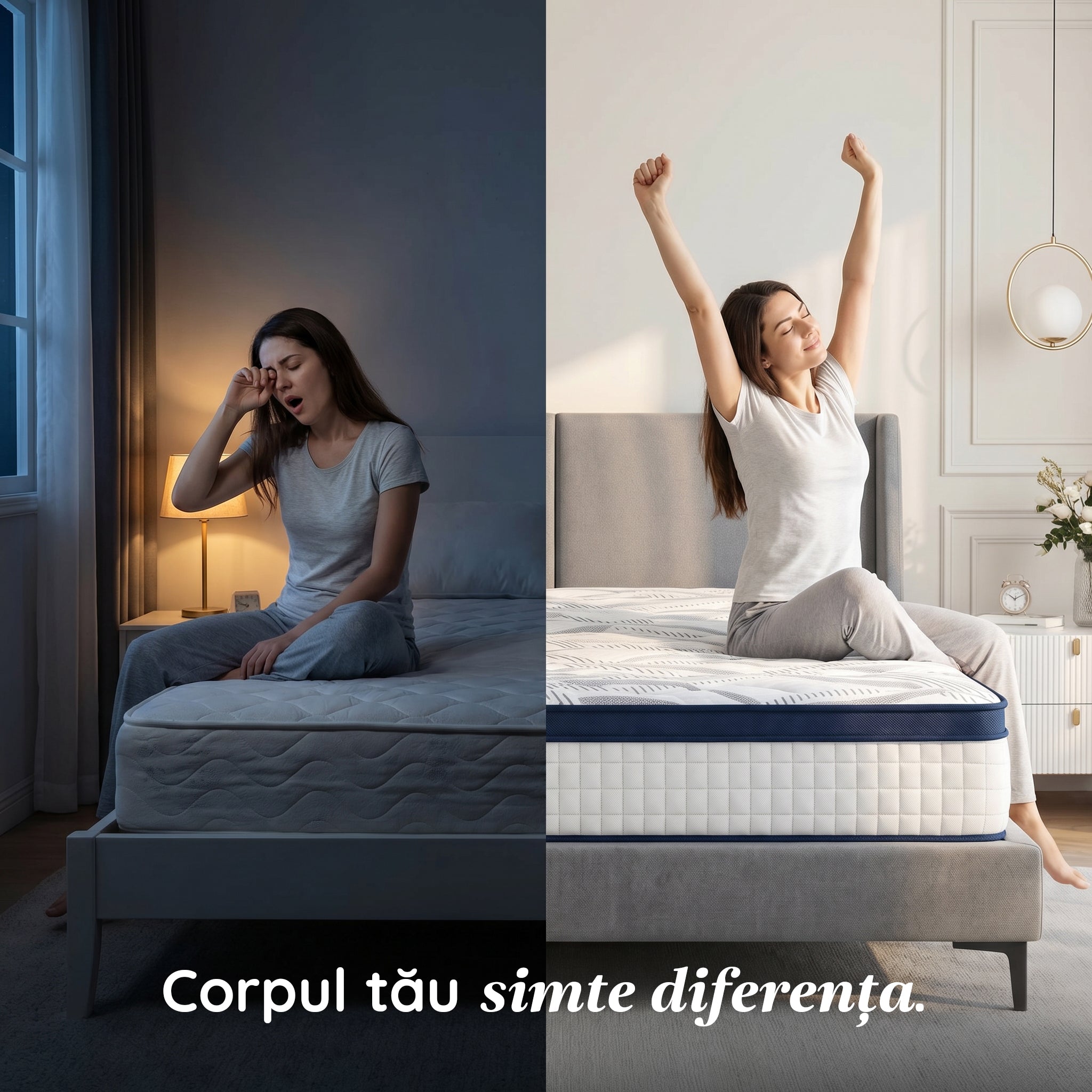 Saltea Ideal Sleep California Lux cu plasa de arcuri și spumă Memory