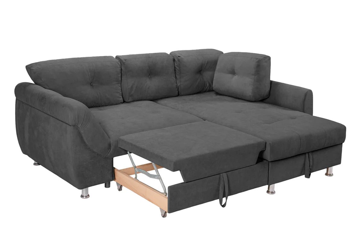Coltar Extensibil MERLIN, cu lada depozitare, 230 x 190 x 93 cm, Prestigehome, #color_Gri-Grafit-Enjoy
