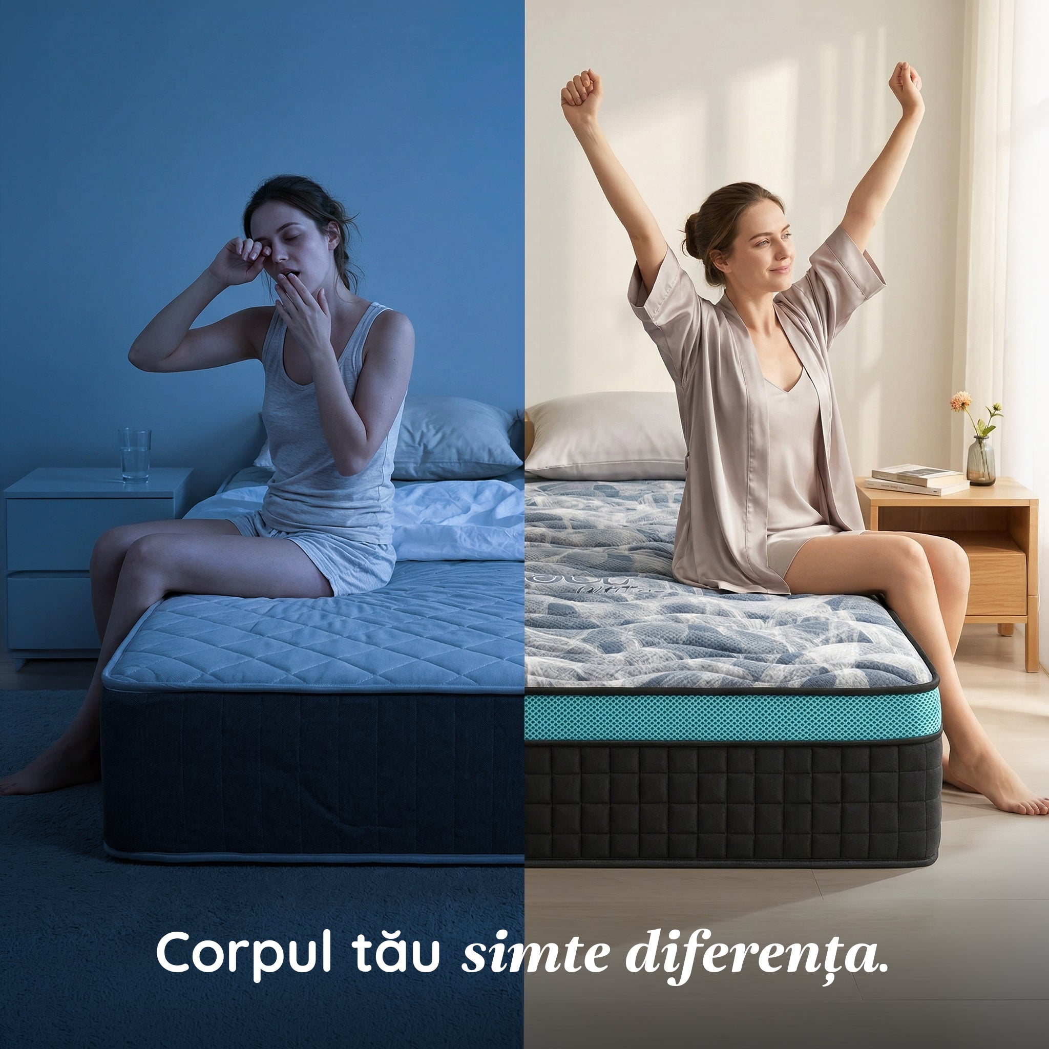 Saltea Ideal Sleep COOL MEMORY GEL POCKET 5 Zone, Arcuri individuale, spumă poliuretanica elastică, spumă cu memorie cu gel de răcire, husă CoolActive, superortopedică, Grosime 30 cm