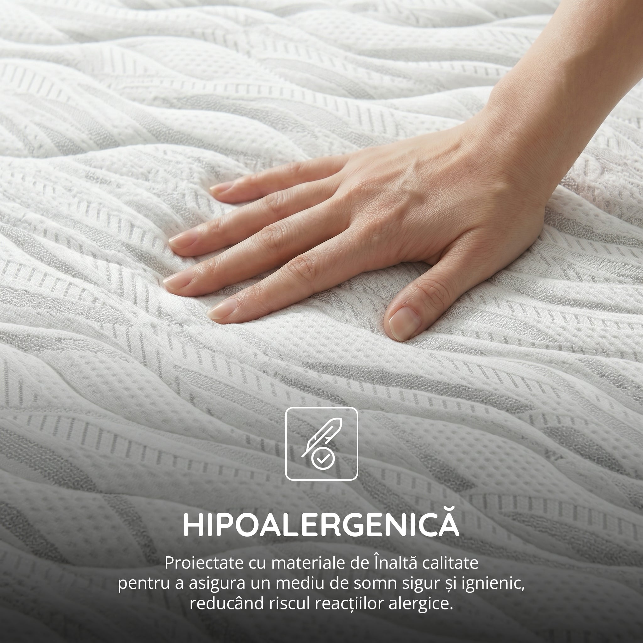 Saltea Ideal Sleep DREAM MEMORY, Arcuri Bonell, spumă poliuretanică fermă, spumă cu memorie, superortopedică, Grosime 26 cm