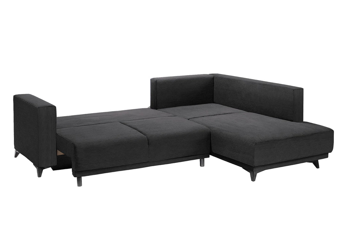 Colțar Extensibil NOMAD, cu ladă de depozitare, variante stânga/dreapta 280x215x90 cm, Prestigehome.ro, #color_Negru-Zoom