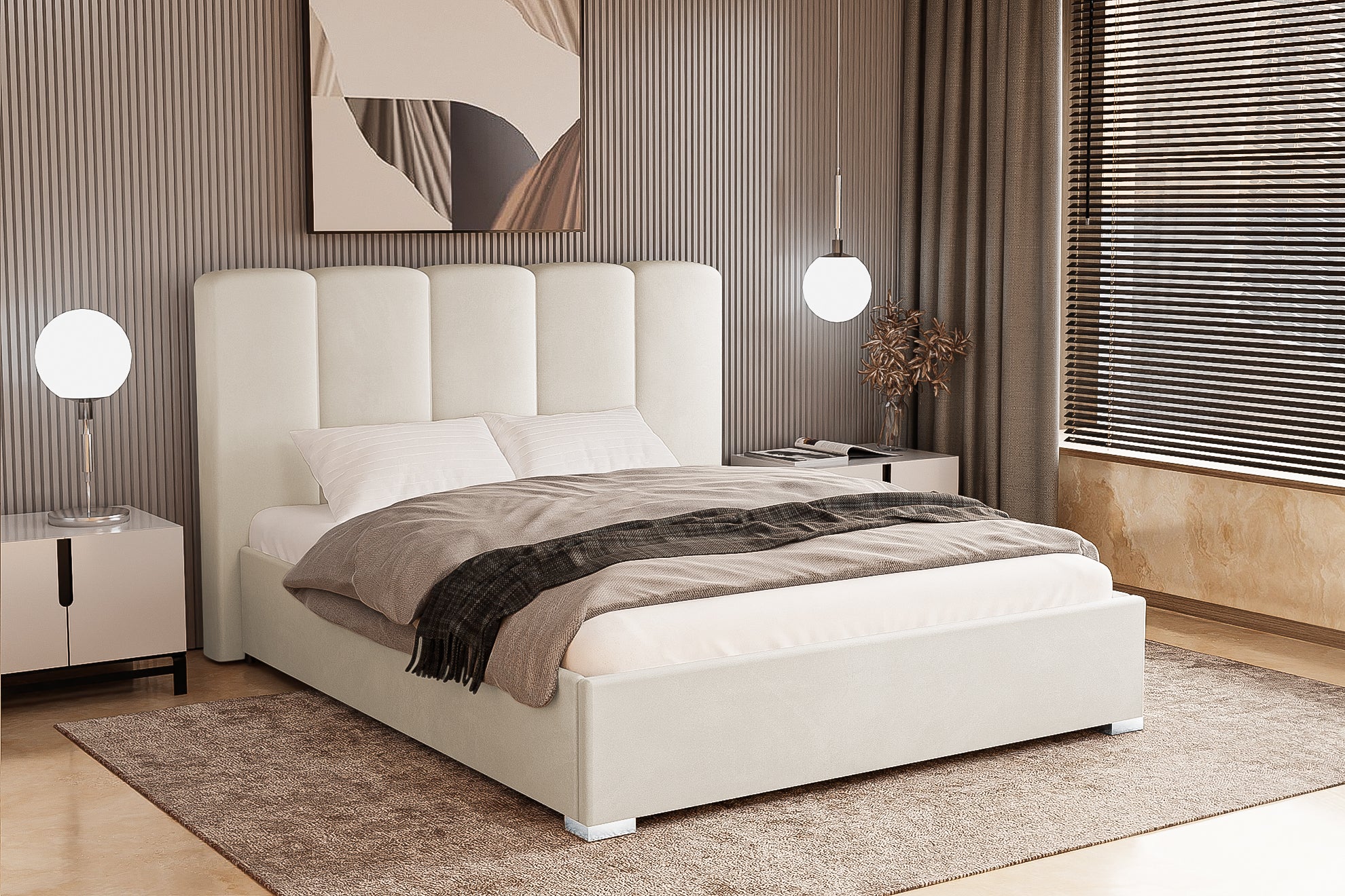 Pat Tapitat Luna, cu Lada Rabatabil, Prestigehome.ro, Prestige, #color_swing-bej