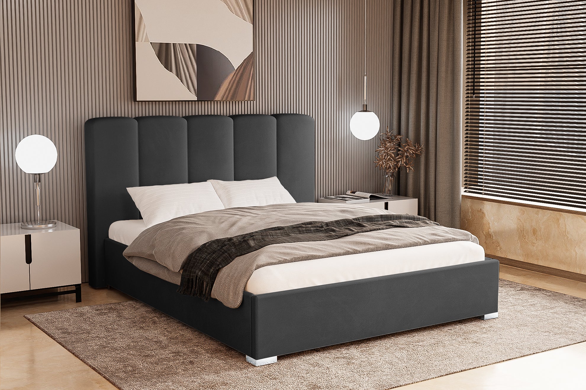 Pat Tapitat Luna, cu Lada Rabatabil, Prestigehome.ro, Prestige, #color_swing-negru