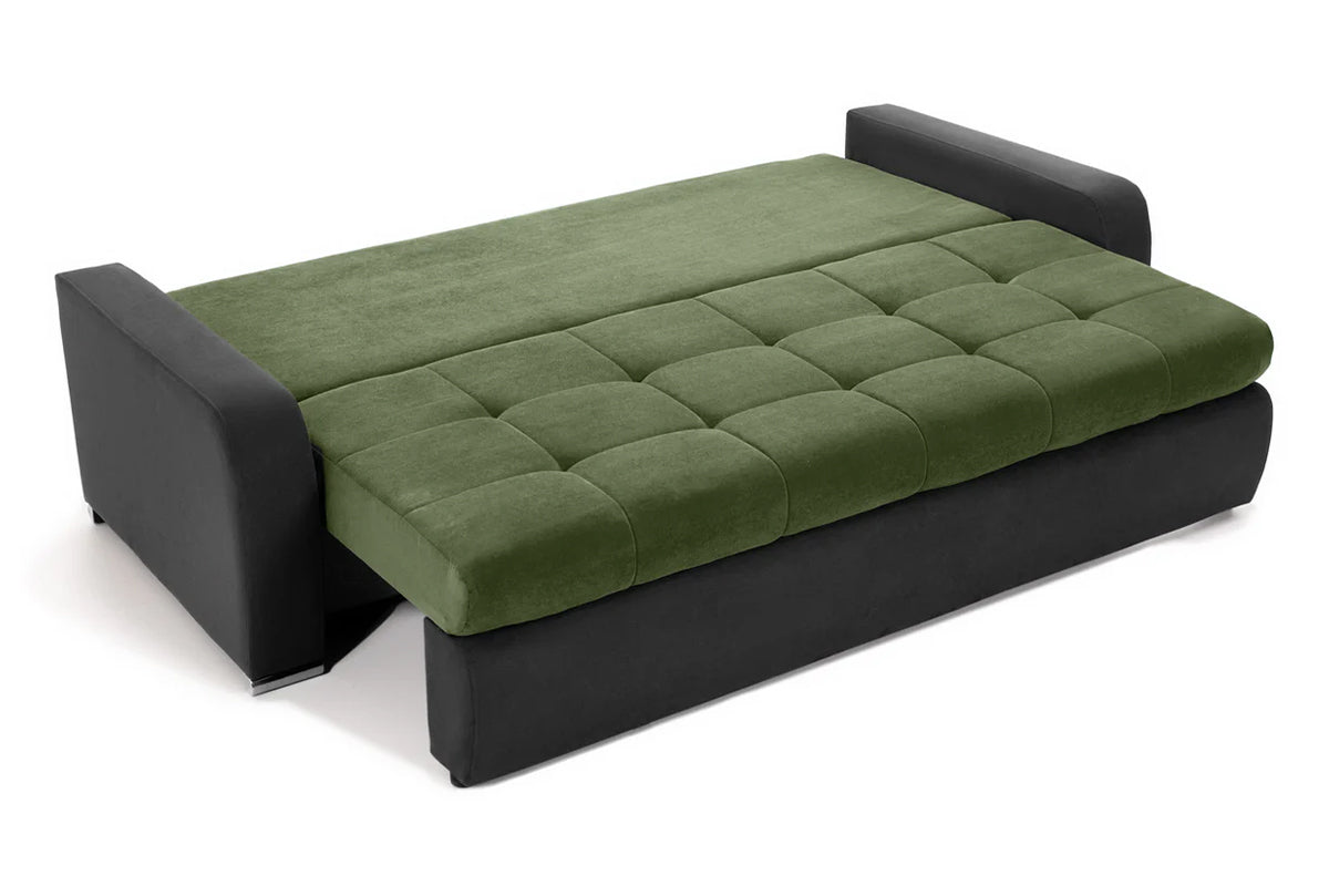Canapea Extensibilă 3 locuri  VENETIA, cu ladă de depozitare, 220x100x90 cm, #color_Verde-Gri-Inchis-Enjoy