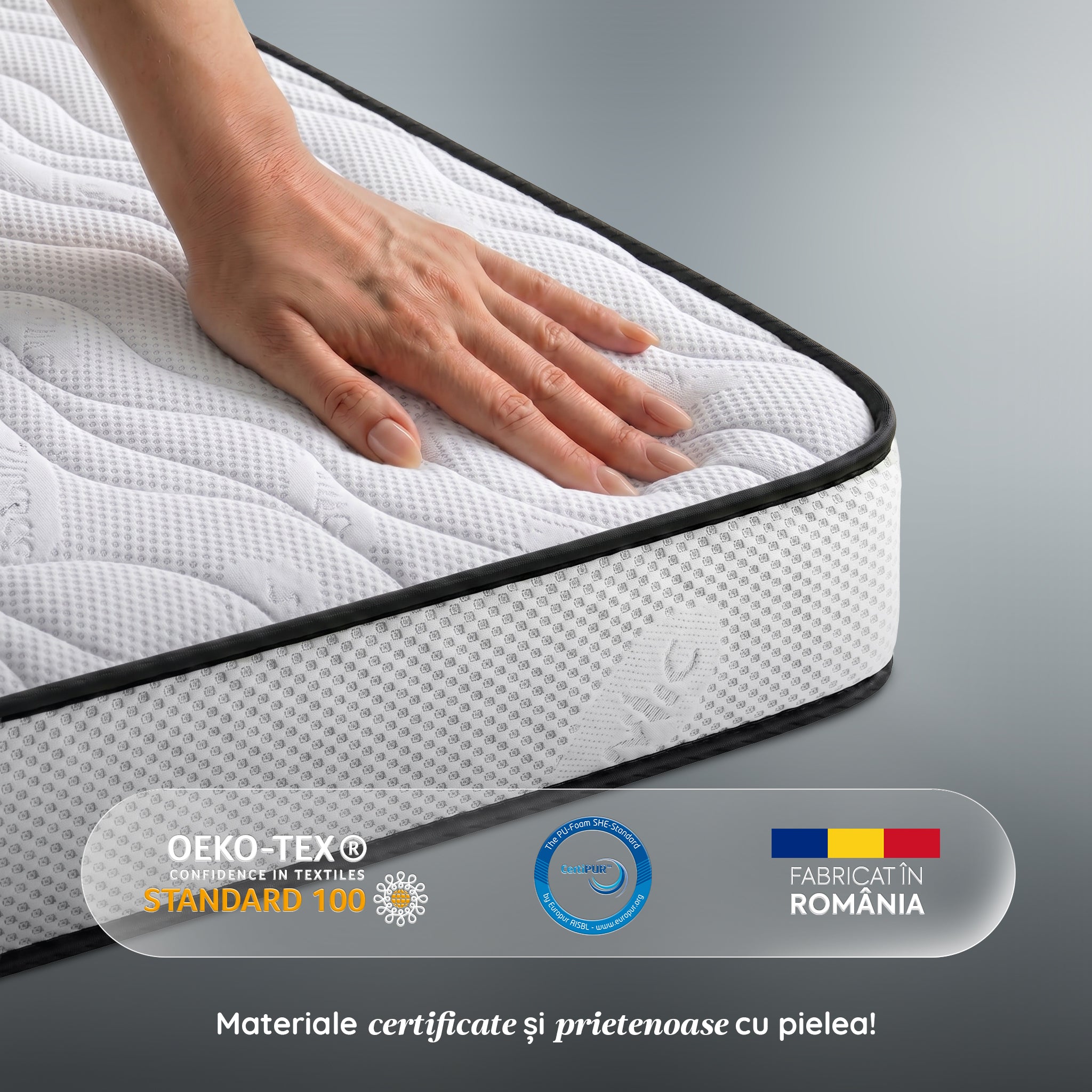 Saltea SILVER FLEX, spumă poliuretanică, reversibilă, hipoalergenică, super ortopedică, Grosime 19 cm  - Prestige Home