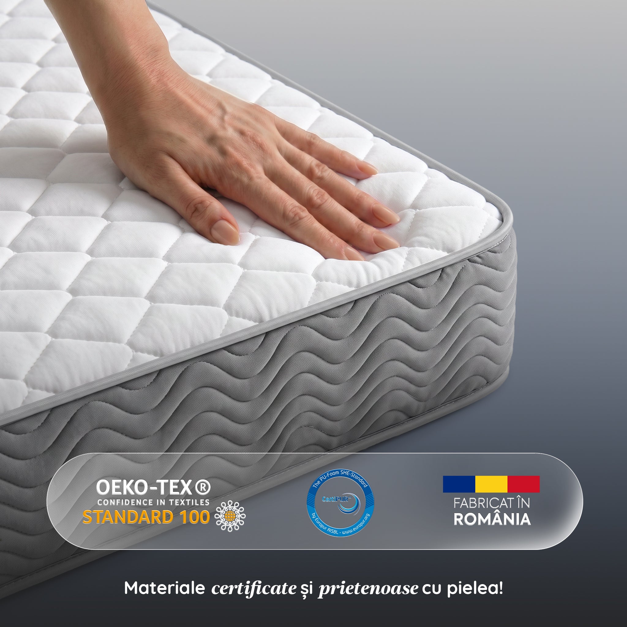  Saltea HYBRID, 7 zone de confort, Arcuri Individuale, husă antibacteriană, superortopedică, Grosime 24 cm - Prestige Home 