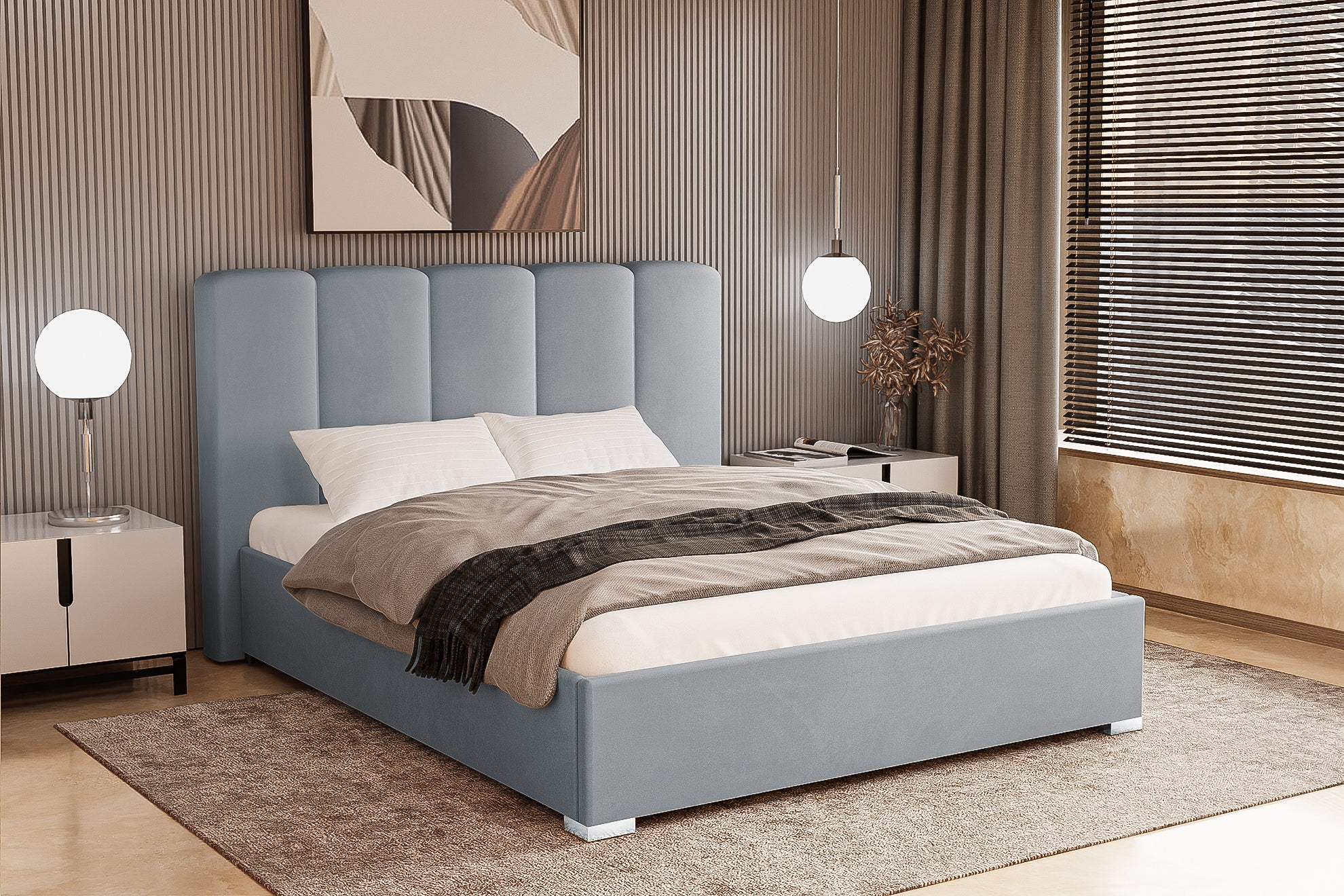Pat Tapitat Luna, cu Lada Rabatabil, Prestigehome.ro, Prestige, #color_swing-gri