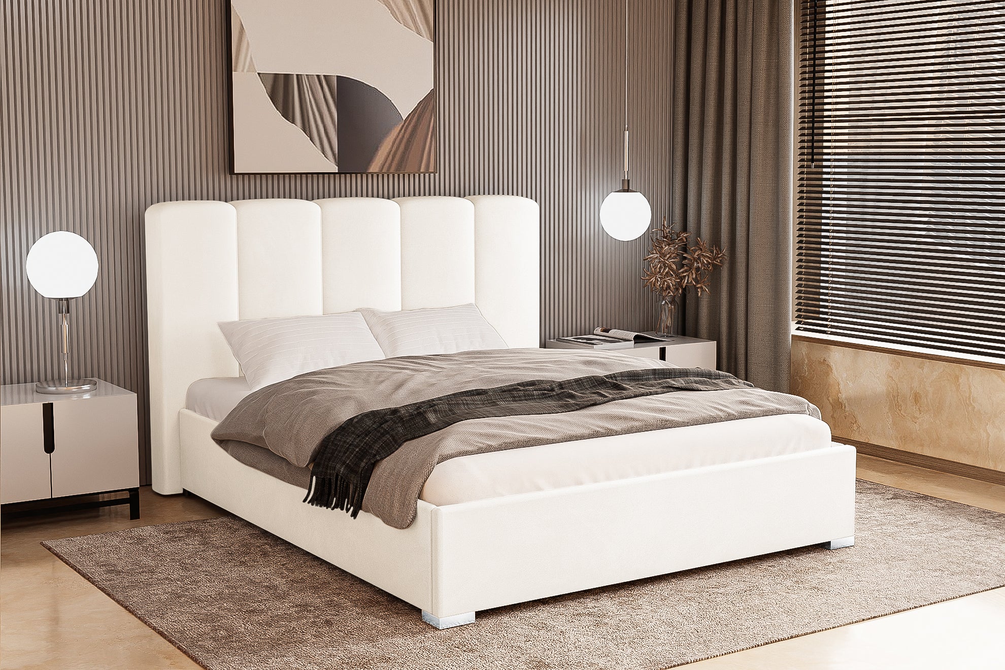 Pat Tapitat Luna, cu Lada Rabatabil, Prestigehome.ro, Prestige, #color_swing-crem