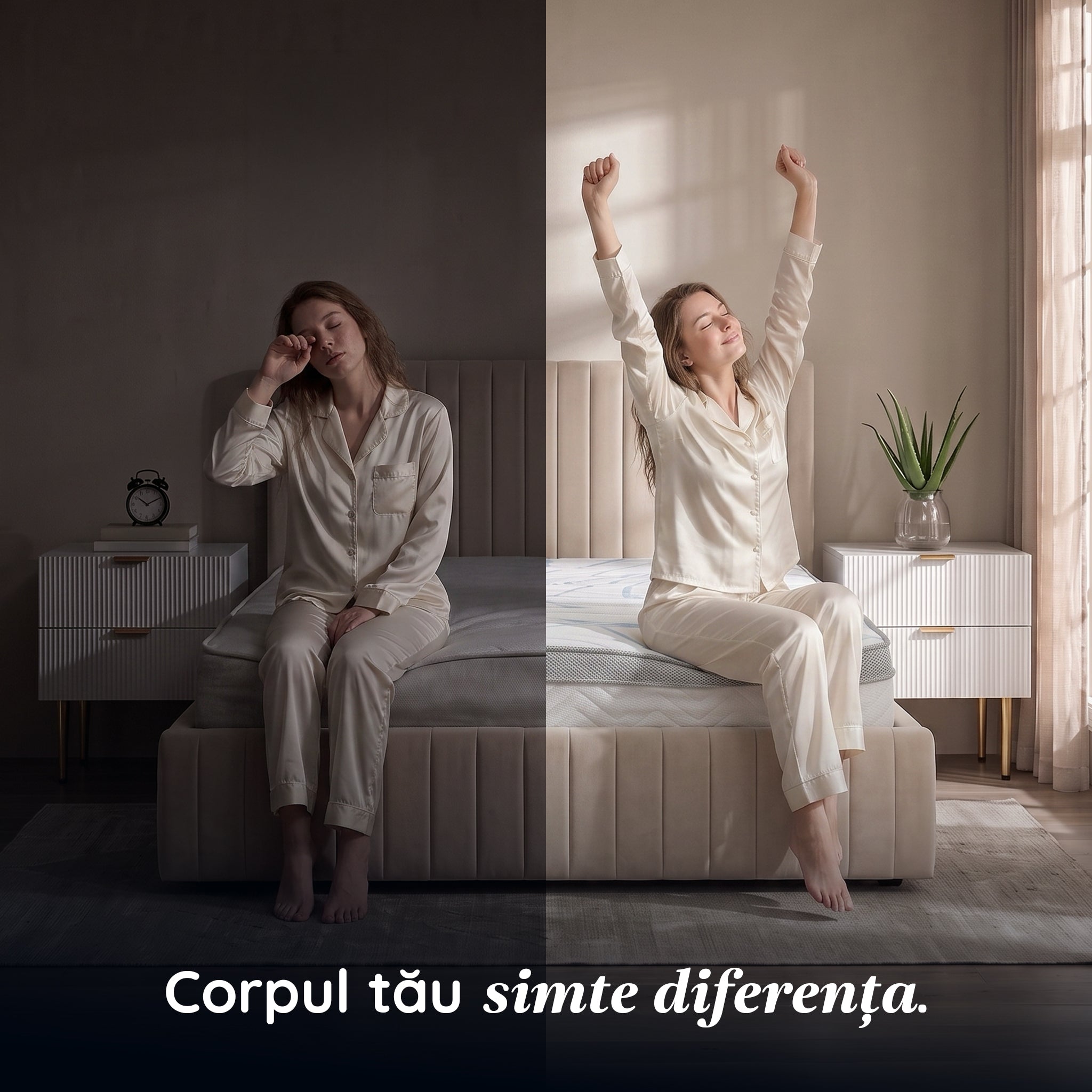 Saltea Ideal Sleep COOLTECH ALOE VERA, Arcuri Bonell, spumă poliuretanică pe multiple straturi, husă CoolTech, superortopedică, Grosime 24 cm