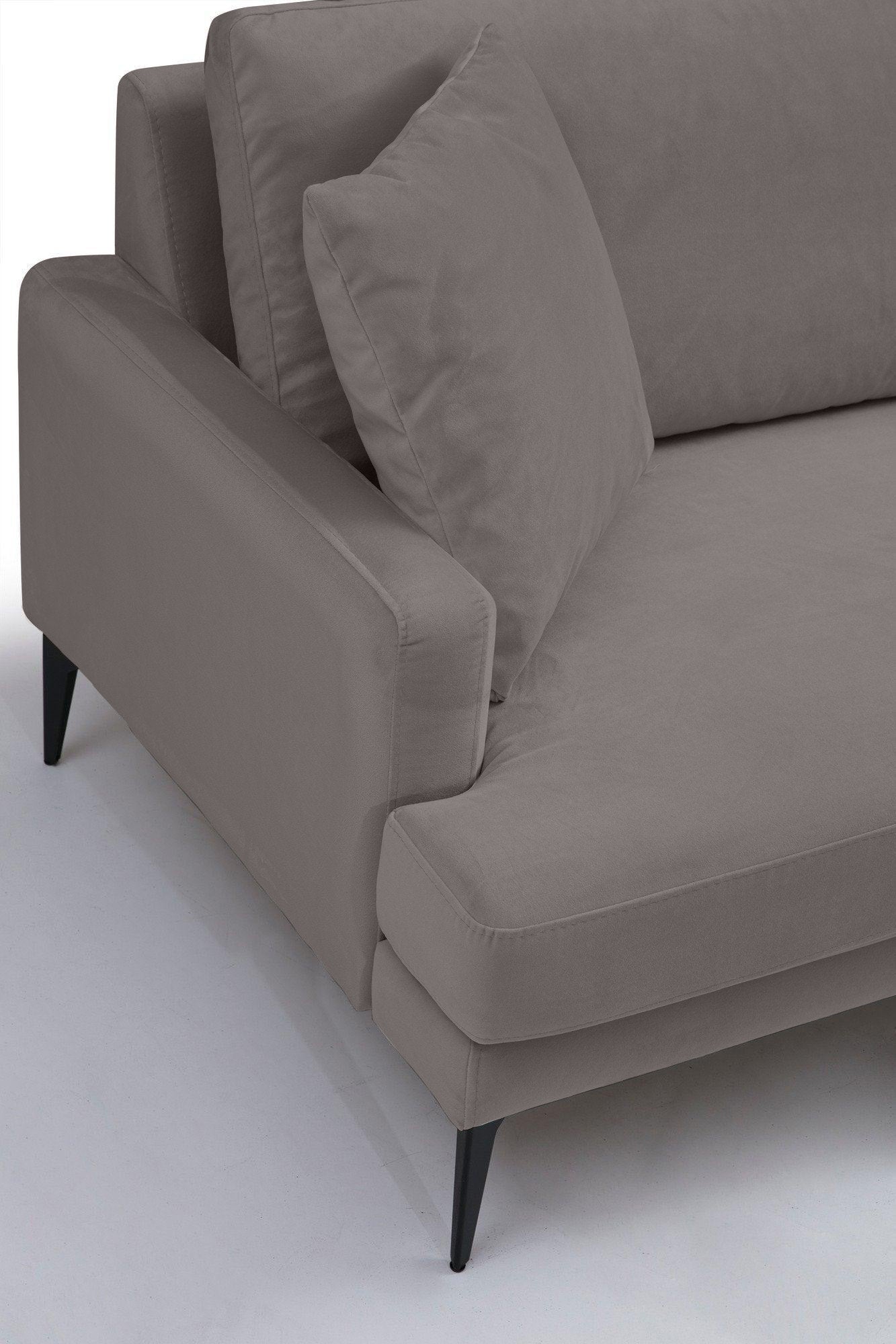 Canapea Fixă AZURRO, 3 locuri, 205x90x85 cm - Prestigehome.ro - Canapea - Prestige #color_Velutto-Gri