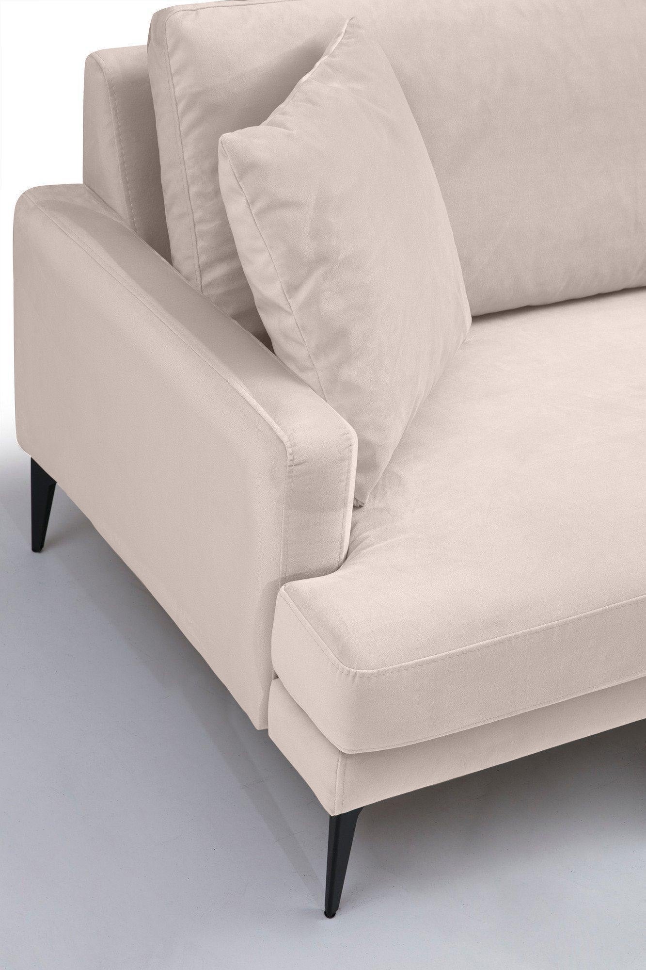 Canapea Fixă AZURRO, 3 locuri, 205x90x85 cm - Prestigehome.ro - Canapea - Prestige #color_Velutto-Bej