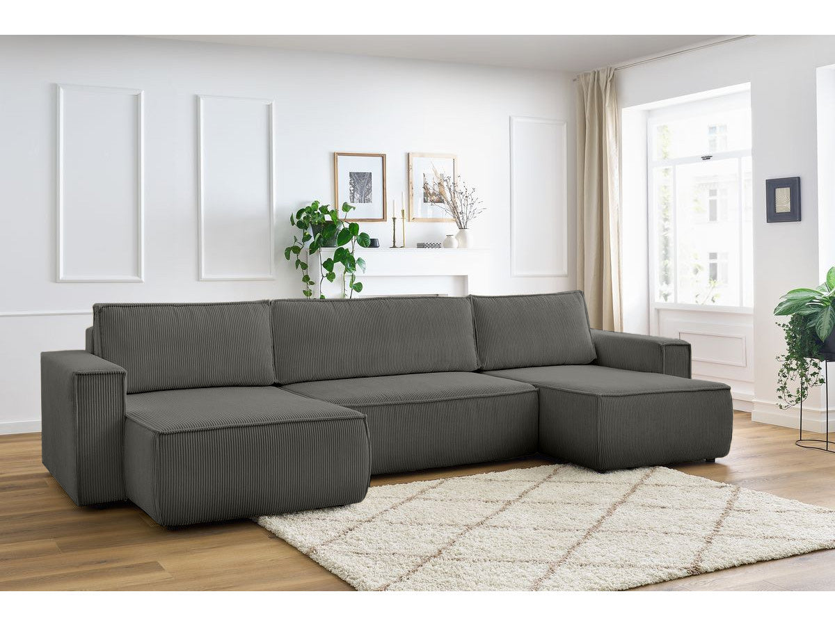 Colțar in formă de U Extensibil CLOUD, cu ladă de depozitare, 384x148x88cm - Prestigehome.ro - Coltar - Prestige - #color_Antracit-Fjord