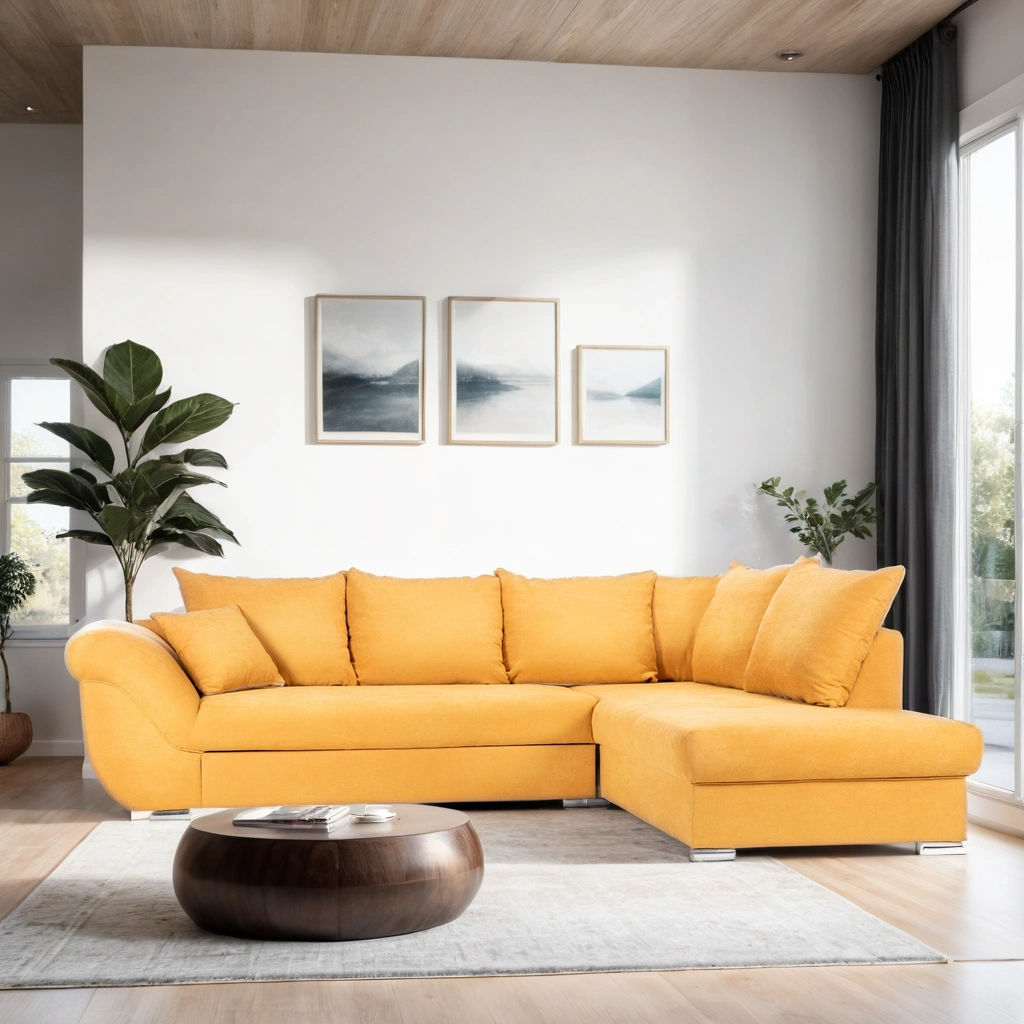 Colțar Extensibil SANTOS, variante stânga/dreapta, 295x215x80 cm, Prestigehome.ro, #color_Mango-Enjoy