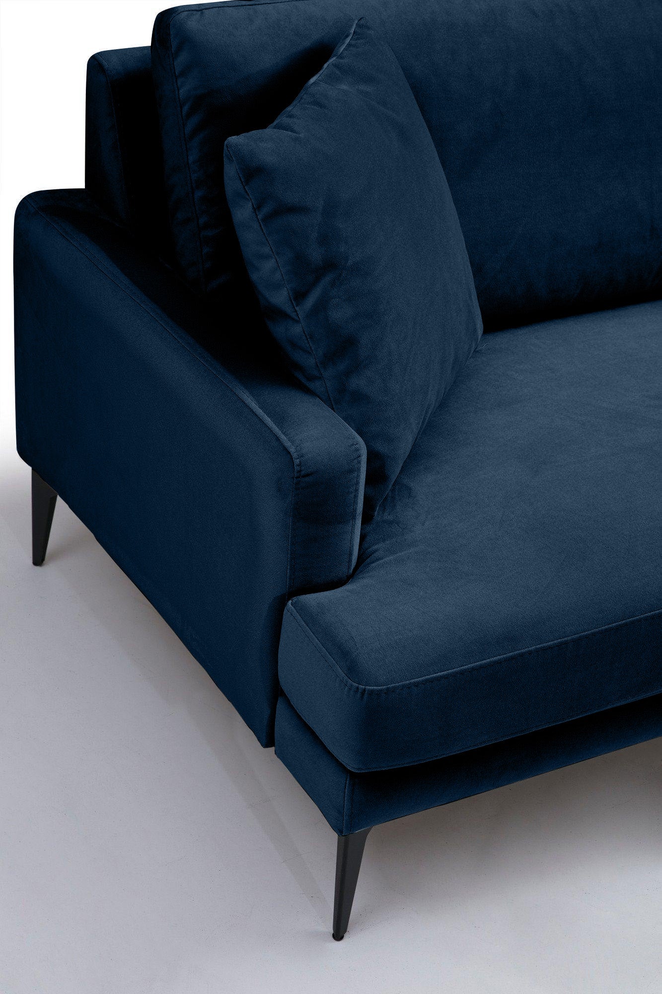 Colțar Fix AZURRO, cu ladă de depozitare, 280x90/180x85 cm - Prestigehome.ro - Colțar - Prestige #color_Velutto-Albastru