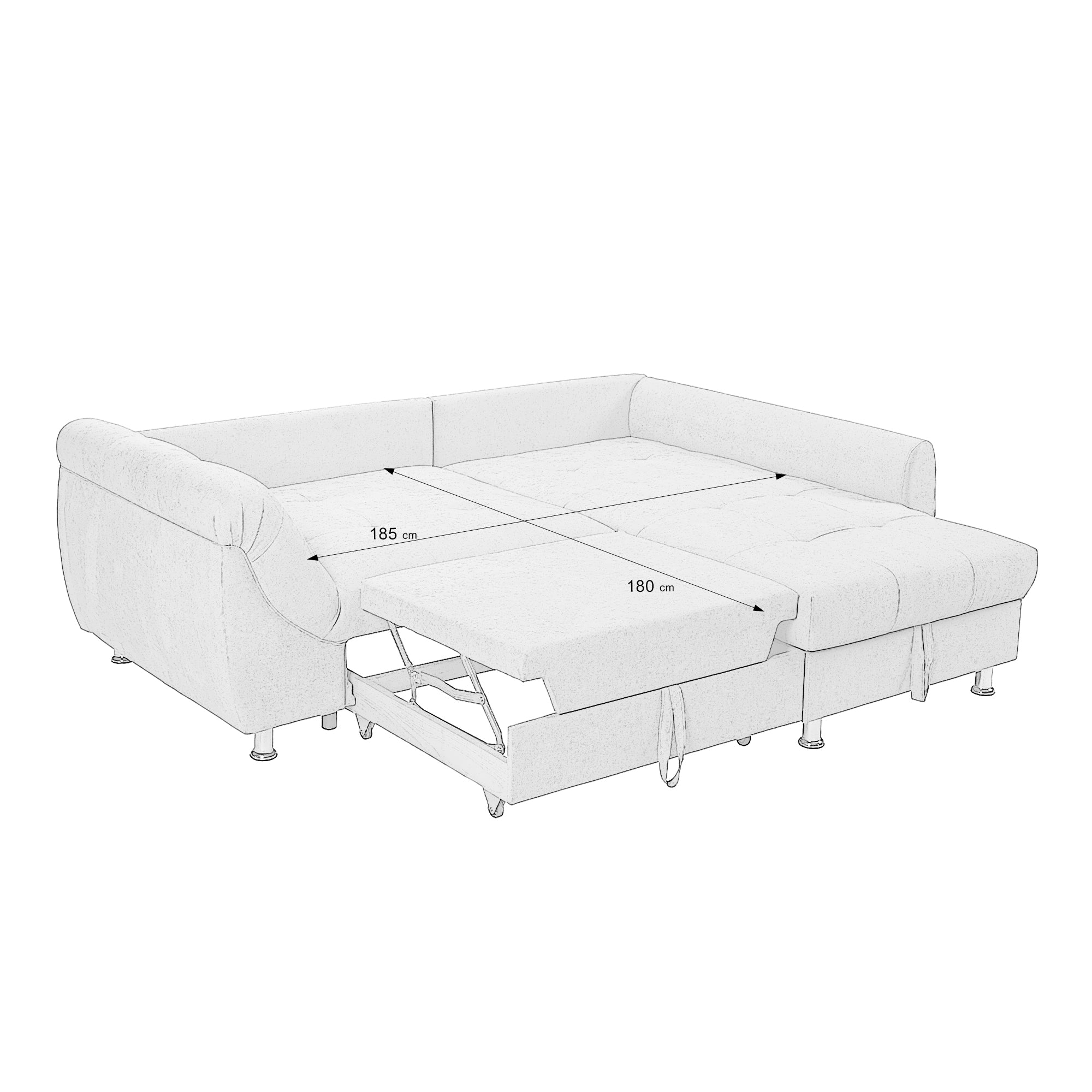 Coltar Extensibil MERLIN, cu lada depozitare, 230 x 190 x 93 cm, Prestigehome