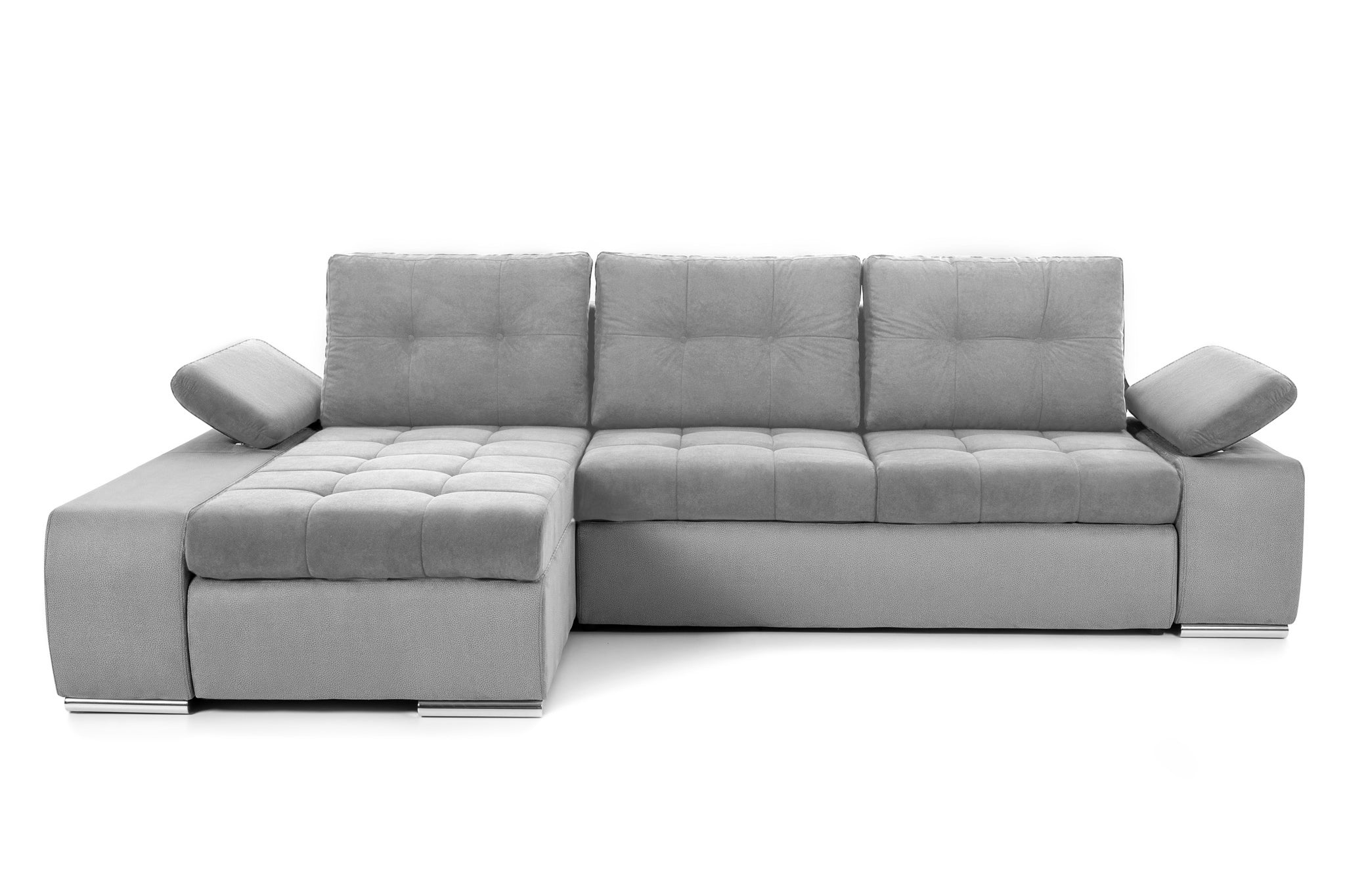 Colțar Extensibil VENETIA, cu ladă de depozitare, variante stânga/dreapta 290x170x80 cm, #color_Gri-Deschis-Enjoy