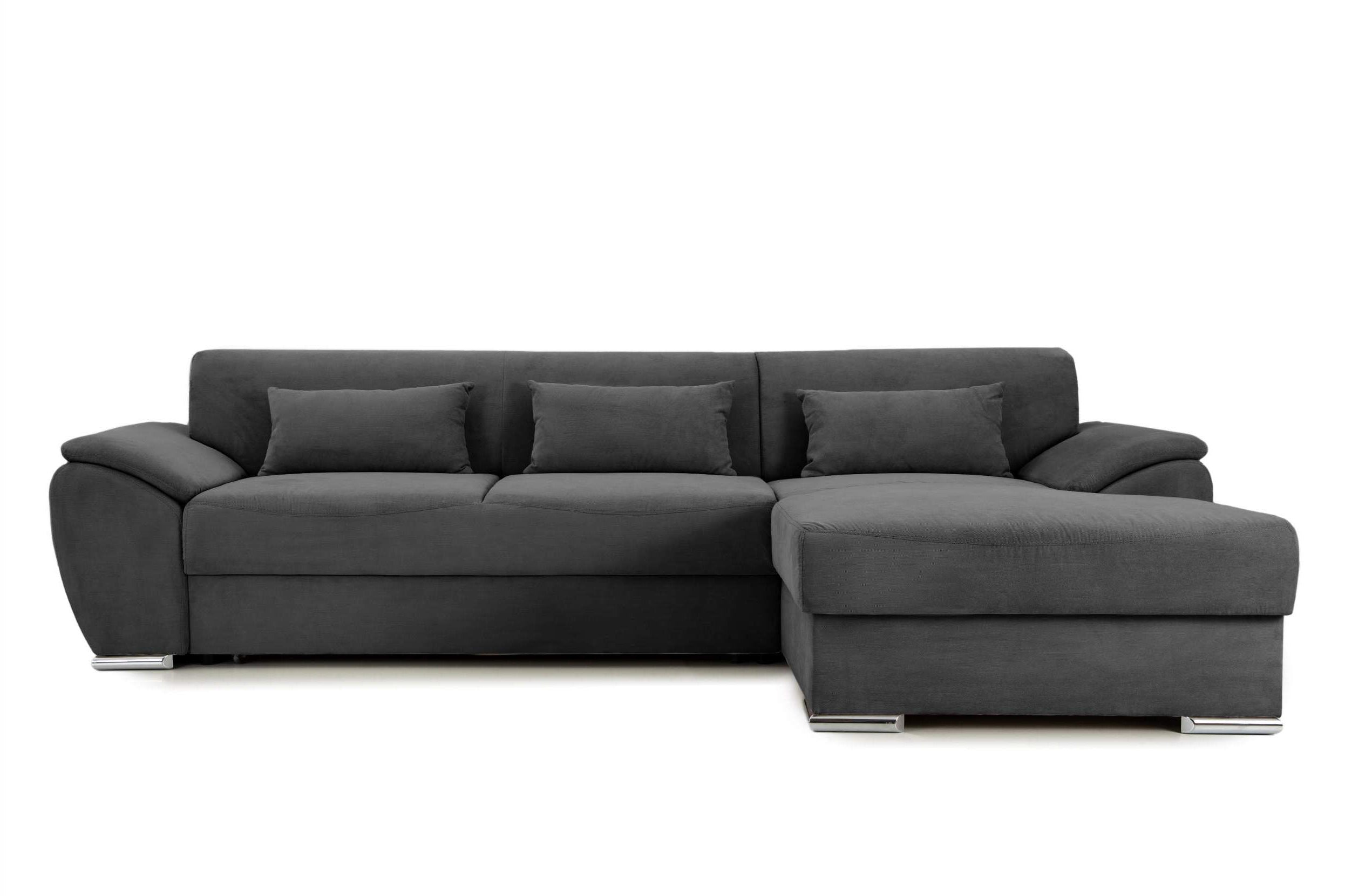Colțar Extensibil PICASSO, cu ladă de depozitare, variante stânga/dreapta 300x170x80 cm #color_Gri-Inchis-Enjoy