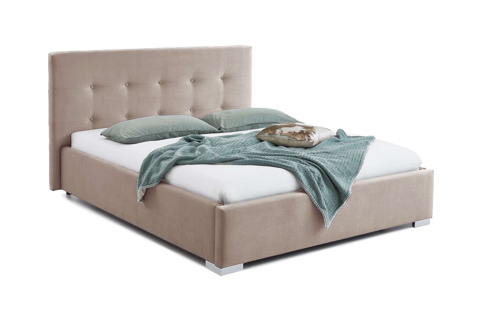 Pachet Pat + Saltea 160x200 Cozy Double-Seturi Paturi + Saltele-Prestige Home-Swing-Bej-Prestige Home