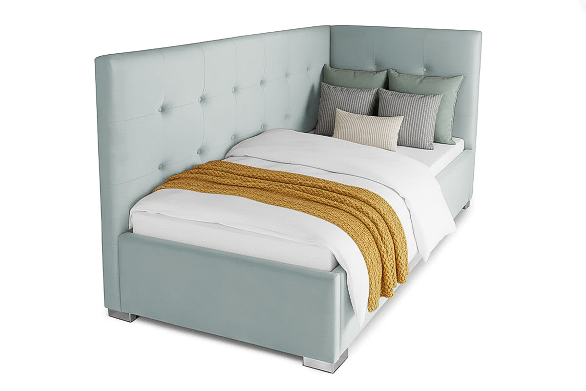 Pat Tapițat Lille de colț, cu somieră rabatabilă și ladă depozitare, #color_Swing-Menta