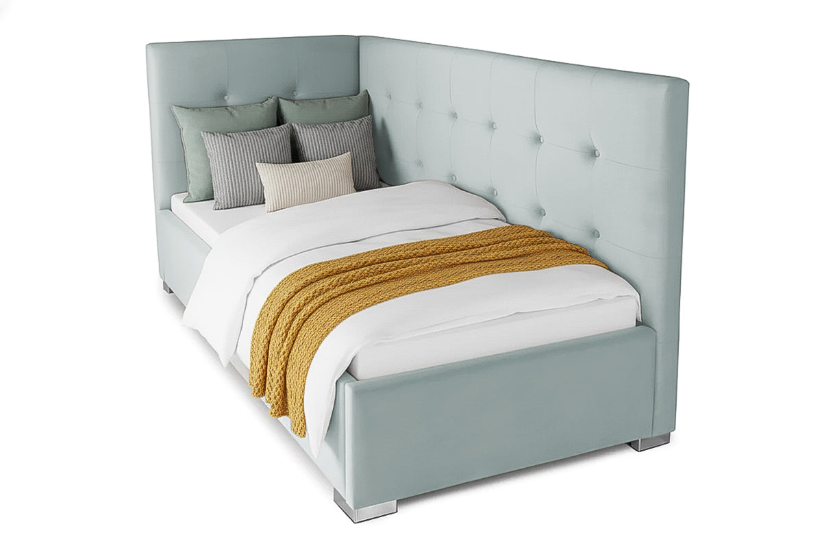 Pat Tapițat Lille de colț, cu somieră rabatabilă și ladă depozitare, #color_Swing-Menta