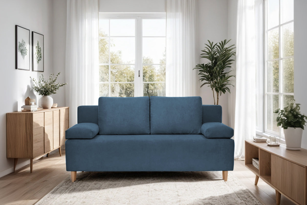 Canapea Extensibila 3 locuri Candy, cu lada de depozitare, 190x95x100cm - Prestigehome.ro - Canapea - Prestige - #color_Albastru-Fjord