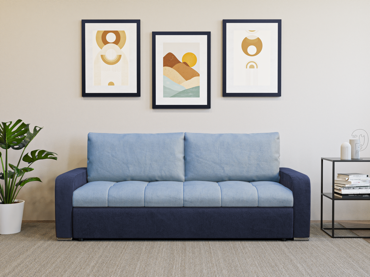 Canapea Extensibilă 3 locuri  MONZA, cu ladă de depozitare, 220x100x90 cm
