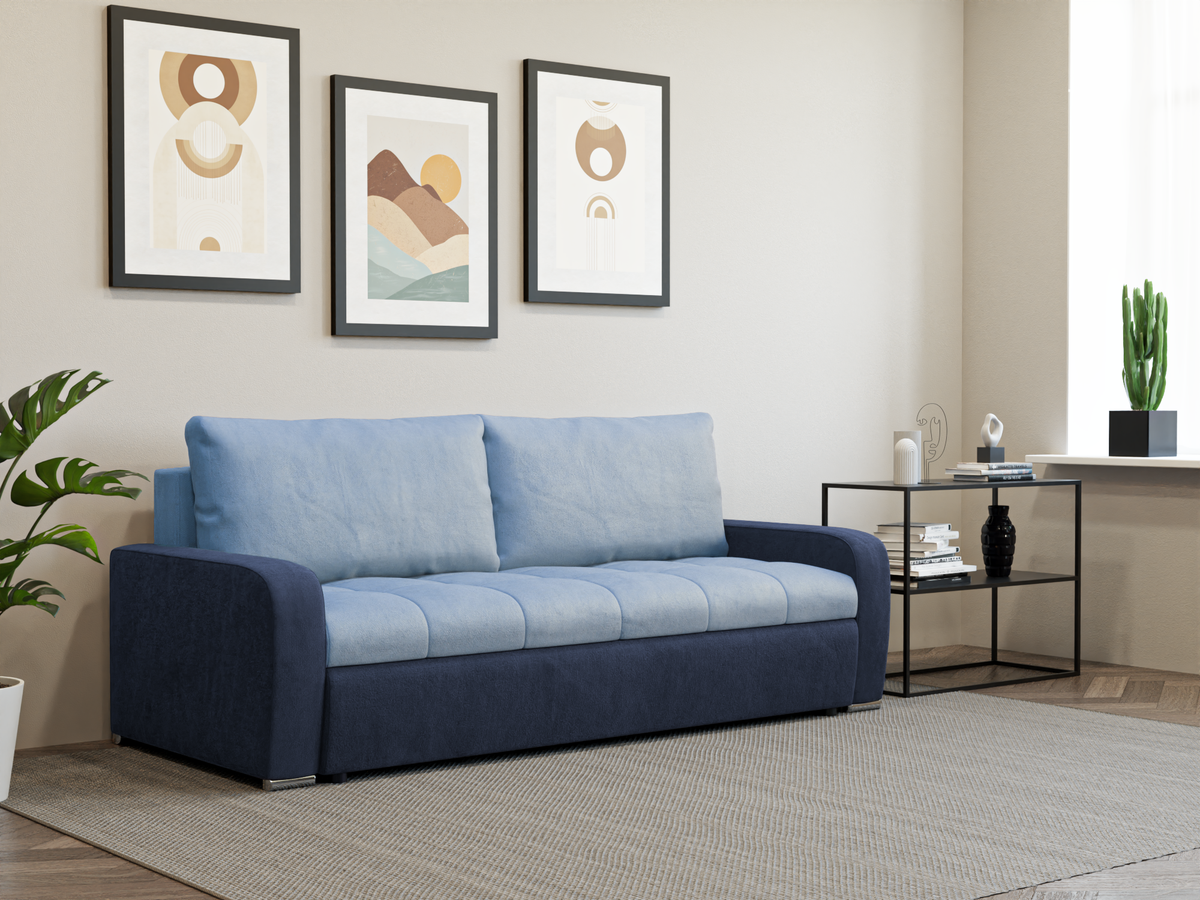 Canapea Extensibilă 3 locuri  MONZA, cu ladă de depozitare, 220x100x90 cm