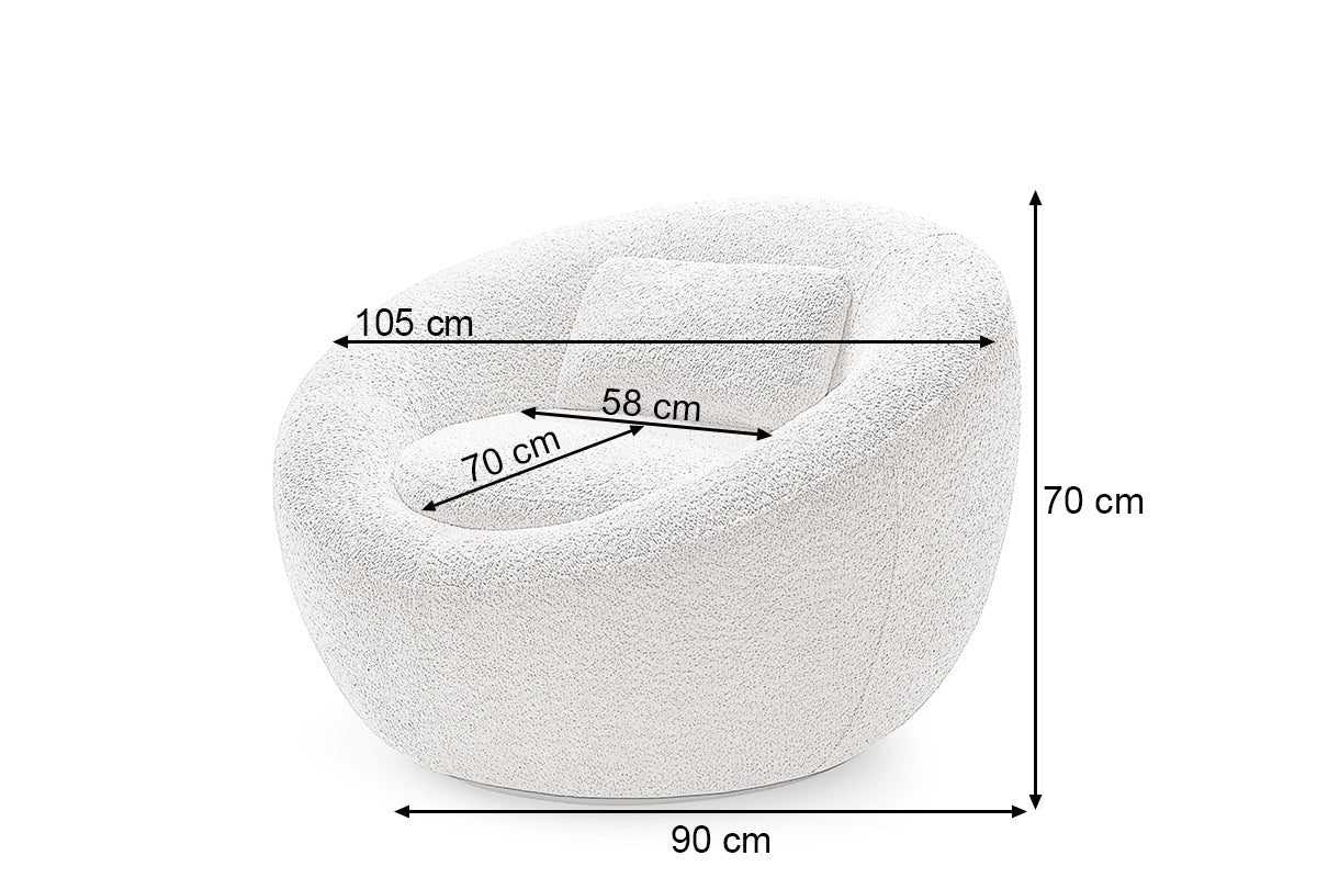 Fotoliu NIDO, suport lombar, 70x70x90 cm