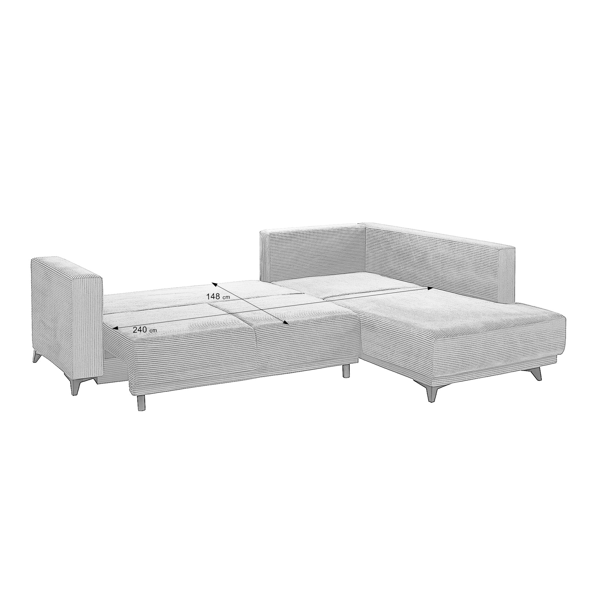 Colțar Extensibil NOMAD, cu ladă de depozitare, variante stânga/dreapta 280x215x90 cm, Prestigehome.ro