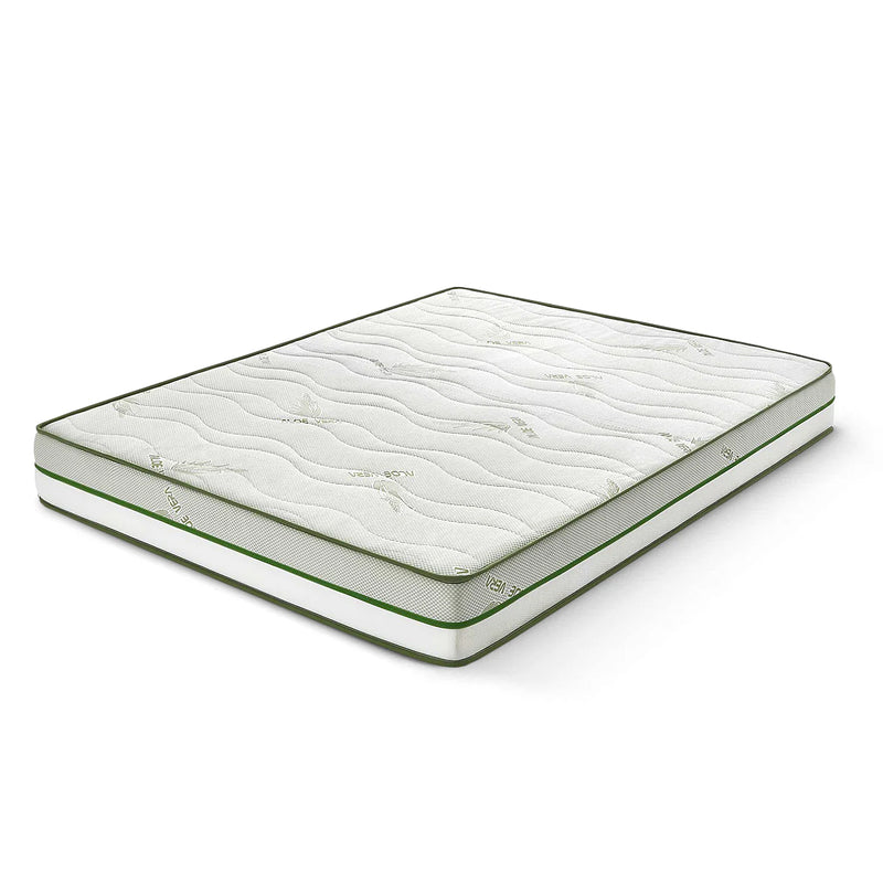 Saltea ALOE VERA HYGENE BIO MEMORY 18+5, 7 zone de confort, spumă poliuretanică elastică, spumă cu memorie, husă detașabilă cu fermoar, lavabilă, superortopedică, Grosime 25 cm