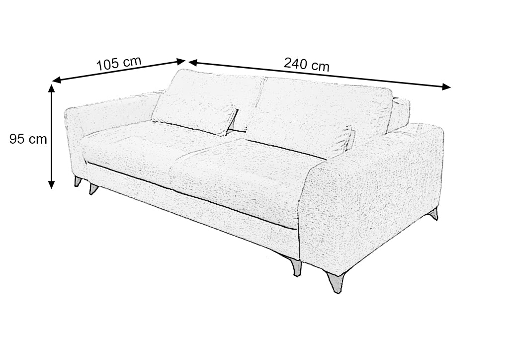 Canapea Extensibilă 3 locuri TIVOLI, 240x105x95 cm